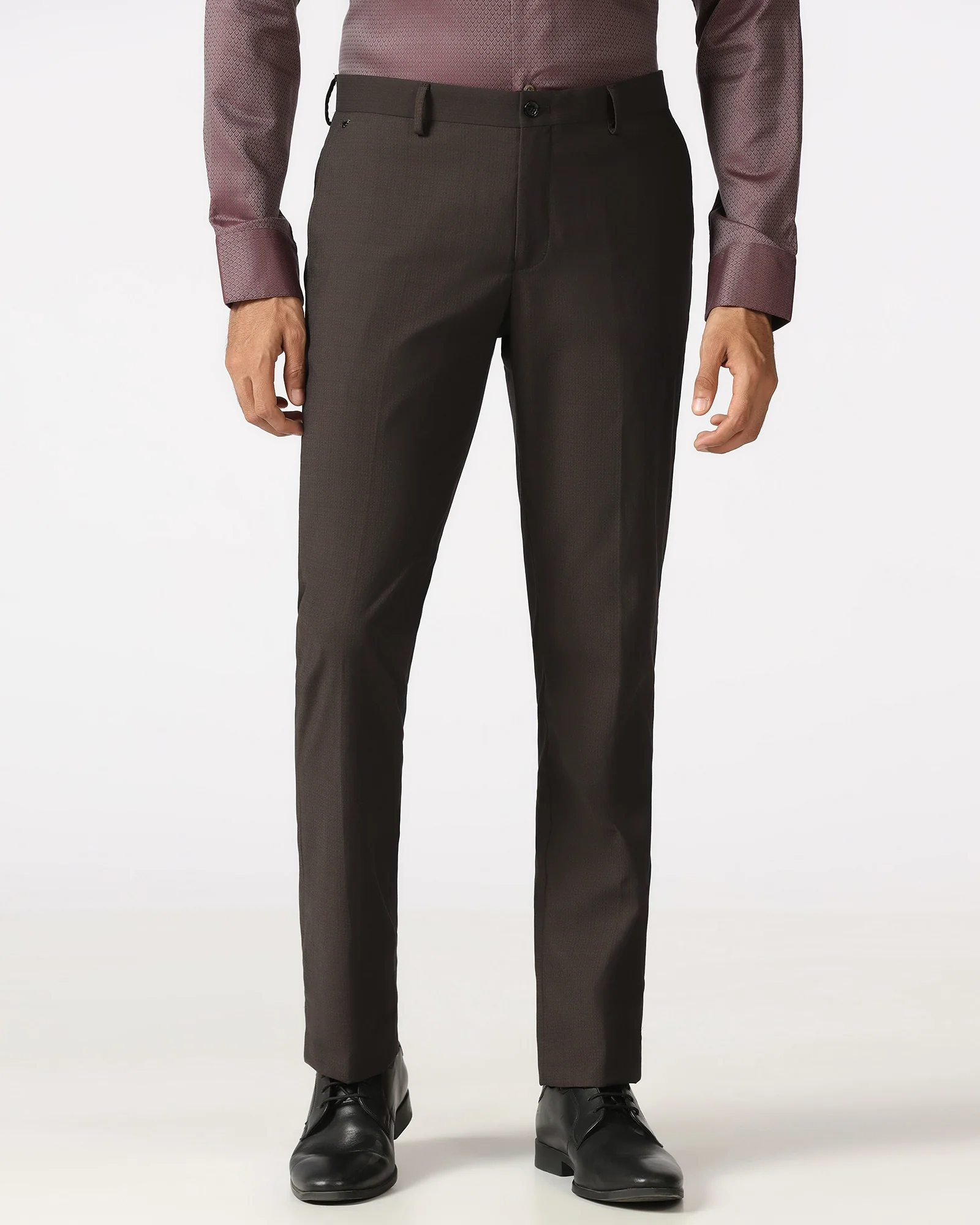 Dark Brown Check Trouser - Baylor - Image 3