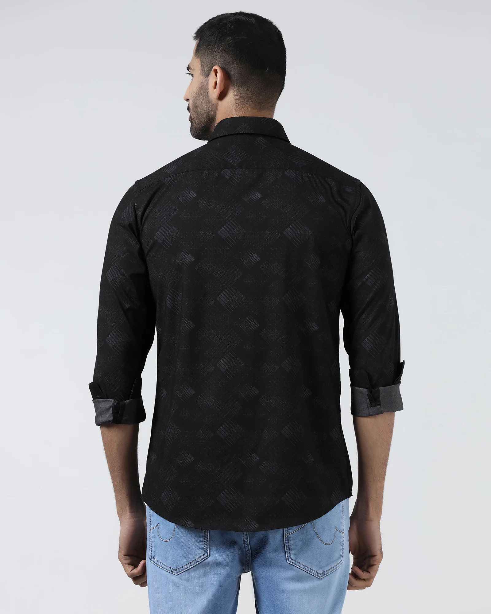 Dark Grey Printed Shirt - Beno - Image 2