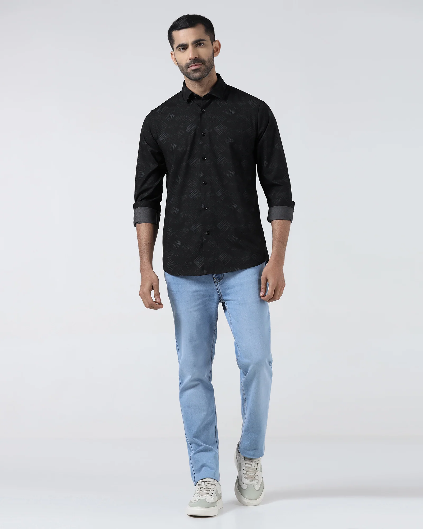 Dark Grey Printed Shirt - Beno - Image 3