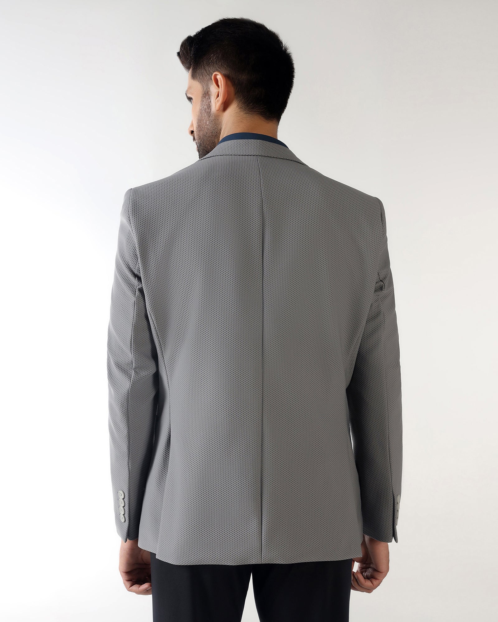 Dark Grey TechPro Textured Blazer - Bowmore - Image 2