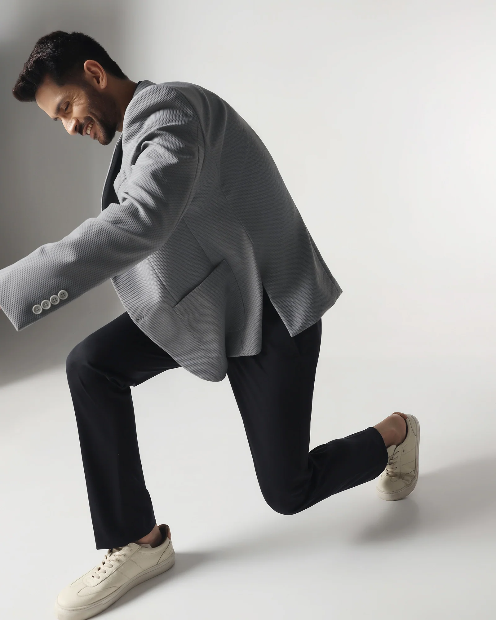 Dark Grey TechPro Textured Blazer - Bowmore - Image 9