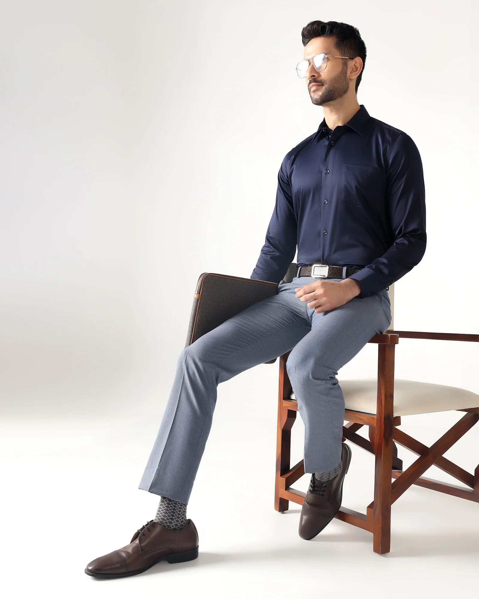 Dark Navy Non Iron Solid Shirt - Sailor - Image 6
