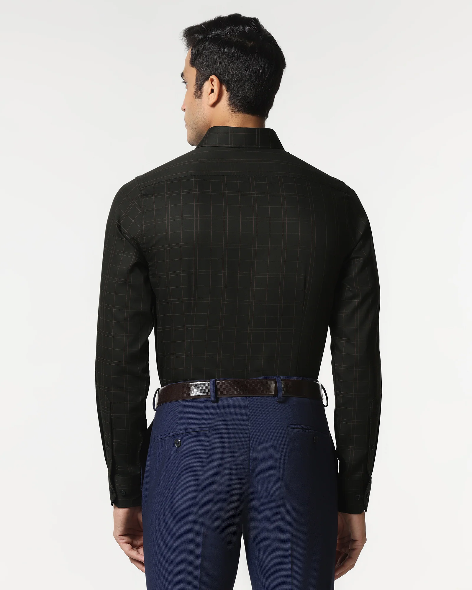 Dark Olive Check Shirt - Axton - Image 2