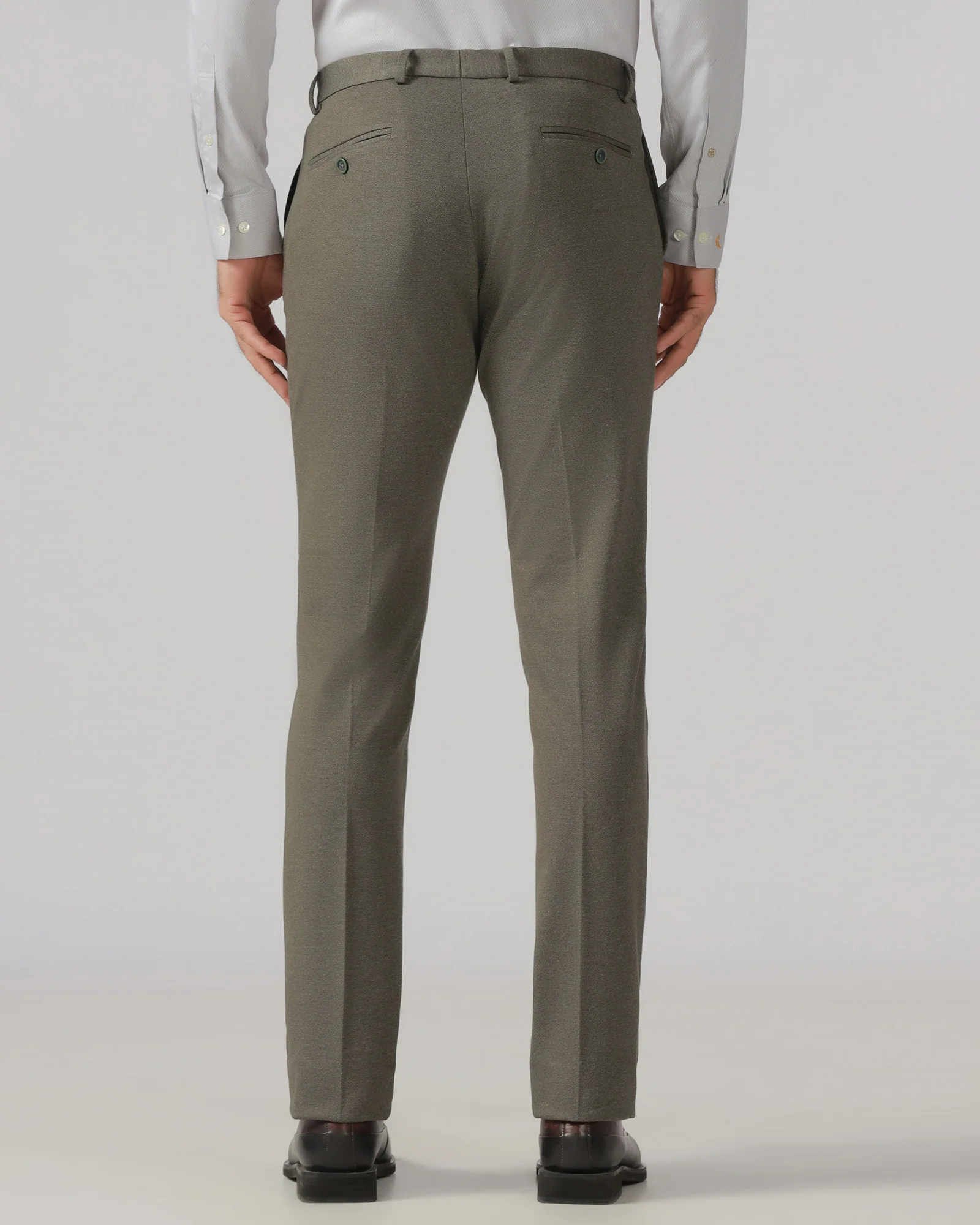 Dark Olive Solid Trouser - Chardonnay - Image 2