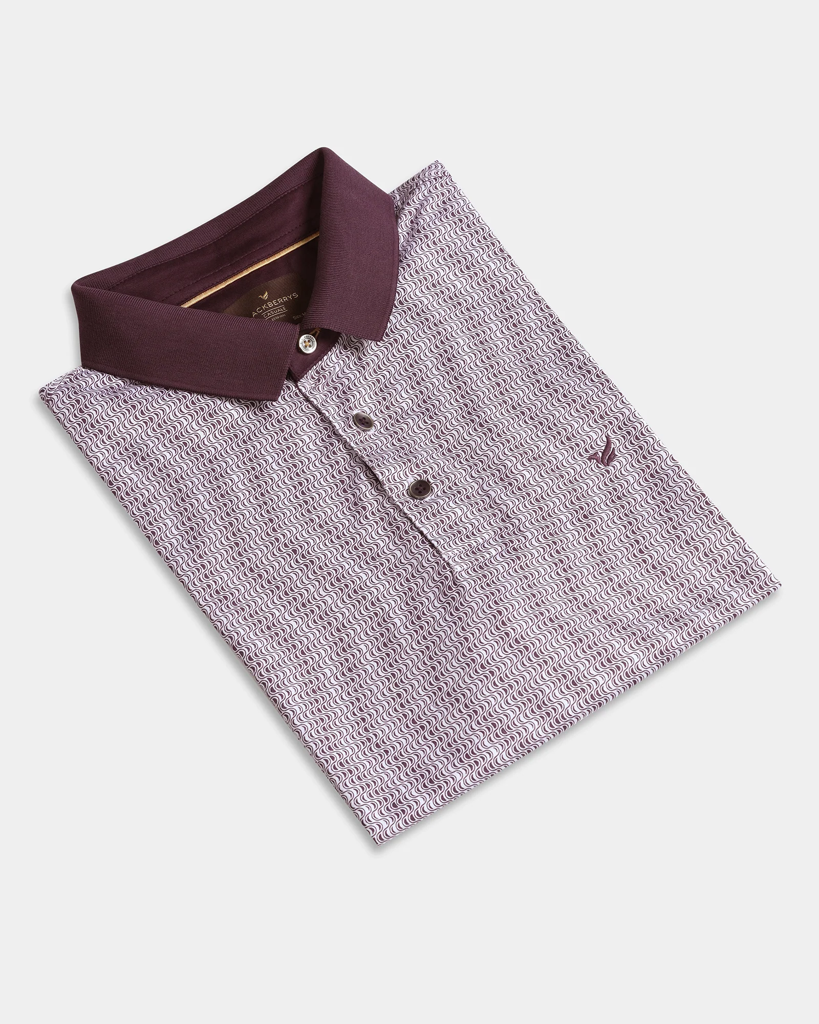 Dark Purple Printed Polo - Zap - Image 5