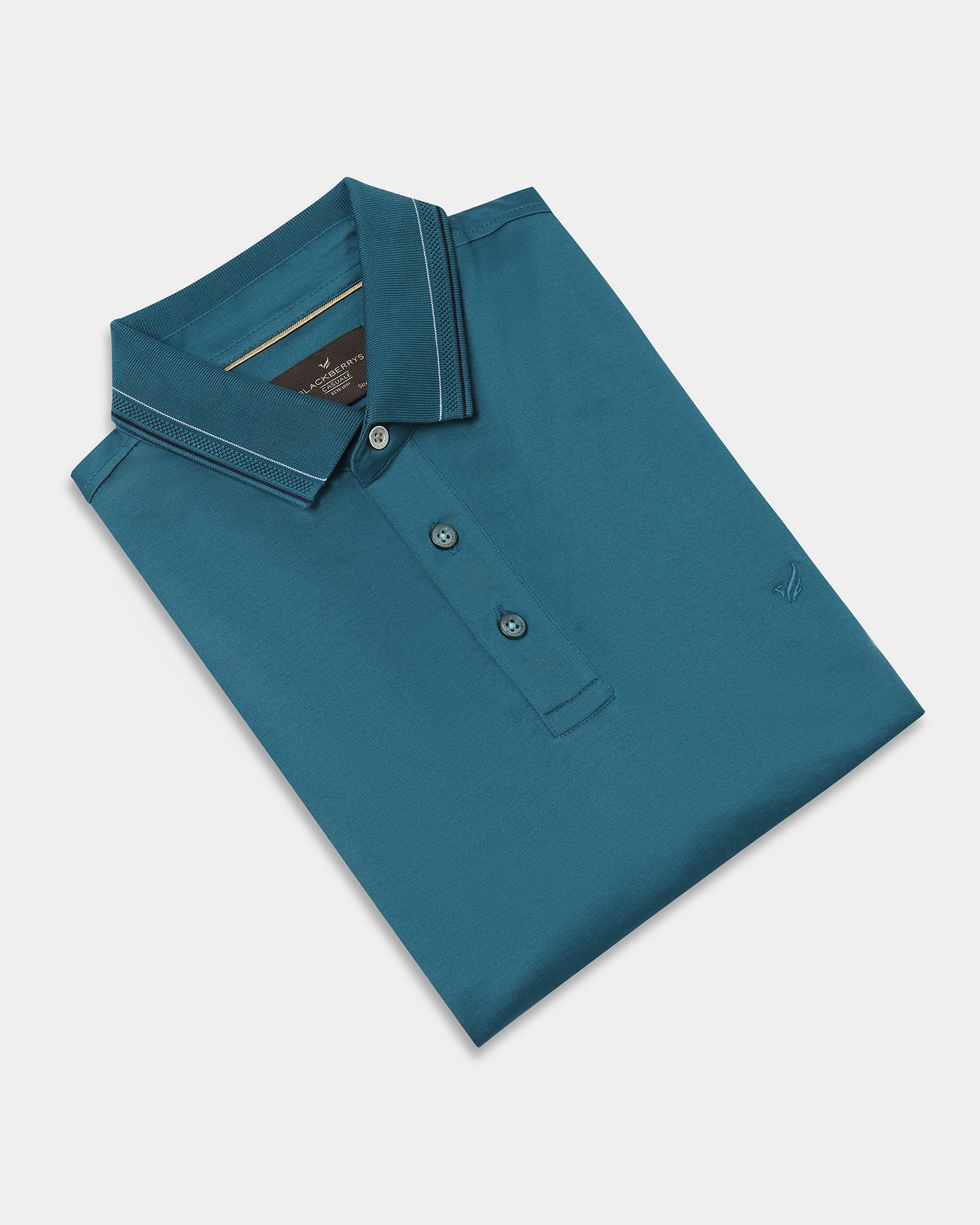 Deep Teal Solid Polo - Ram - Image 5