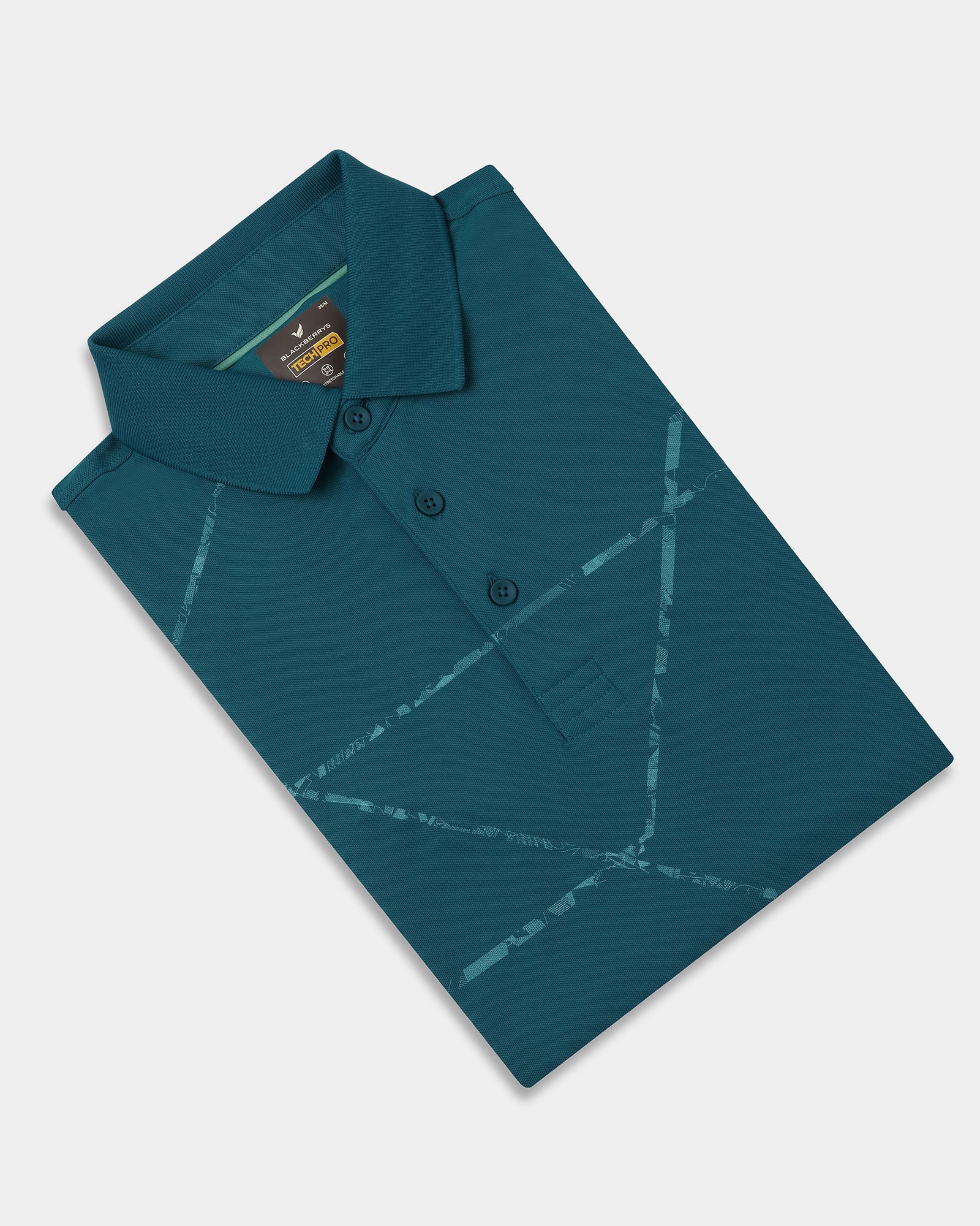 Deep Teal TechPro Printed Polo - Cedric - Image 5