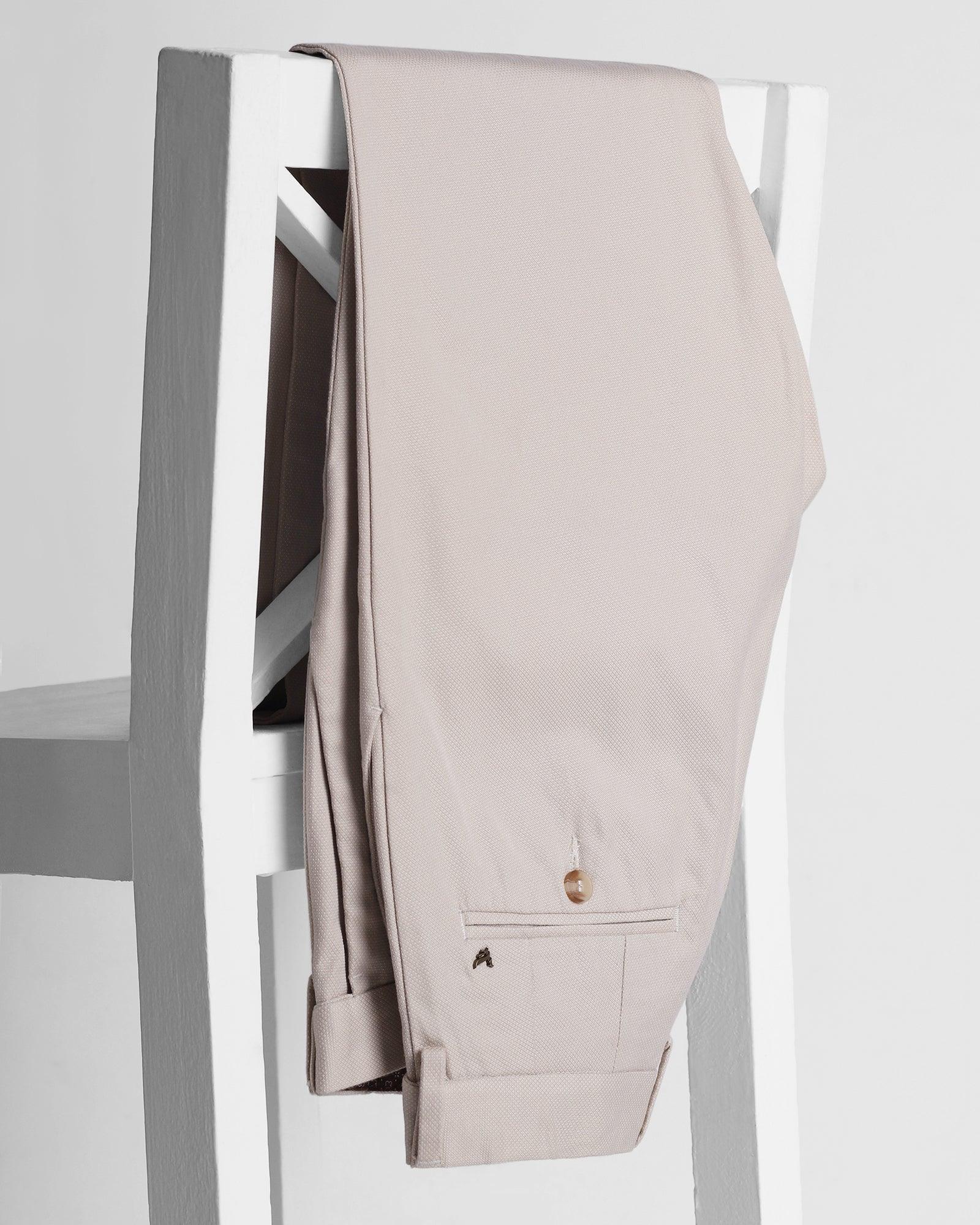 Slim Comfort B-95 Casual Beige Solid Khakis - Denver - Image 5