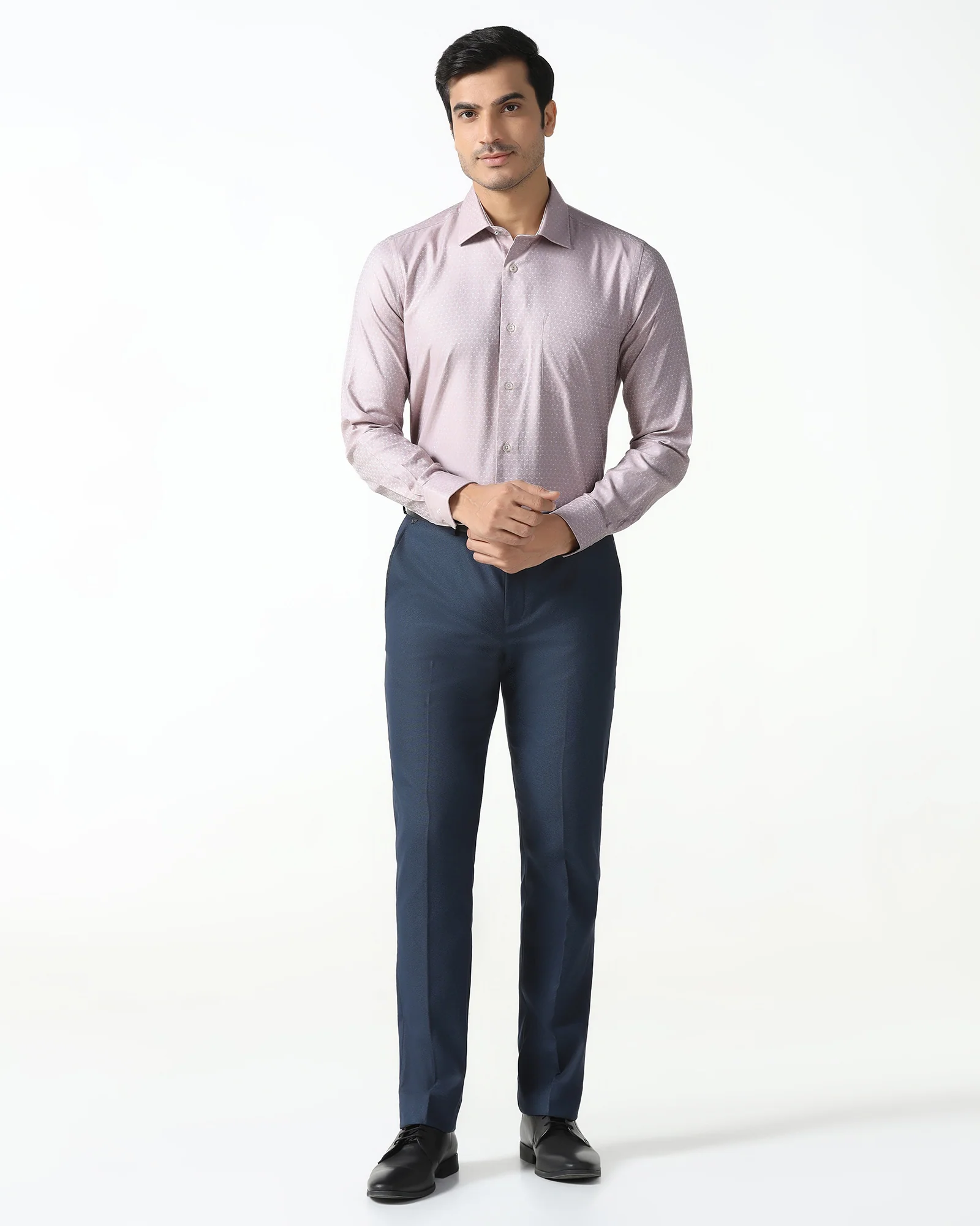 Dusty Pink Jacquard Shirt - Rile - Image 3