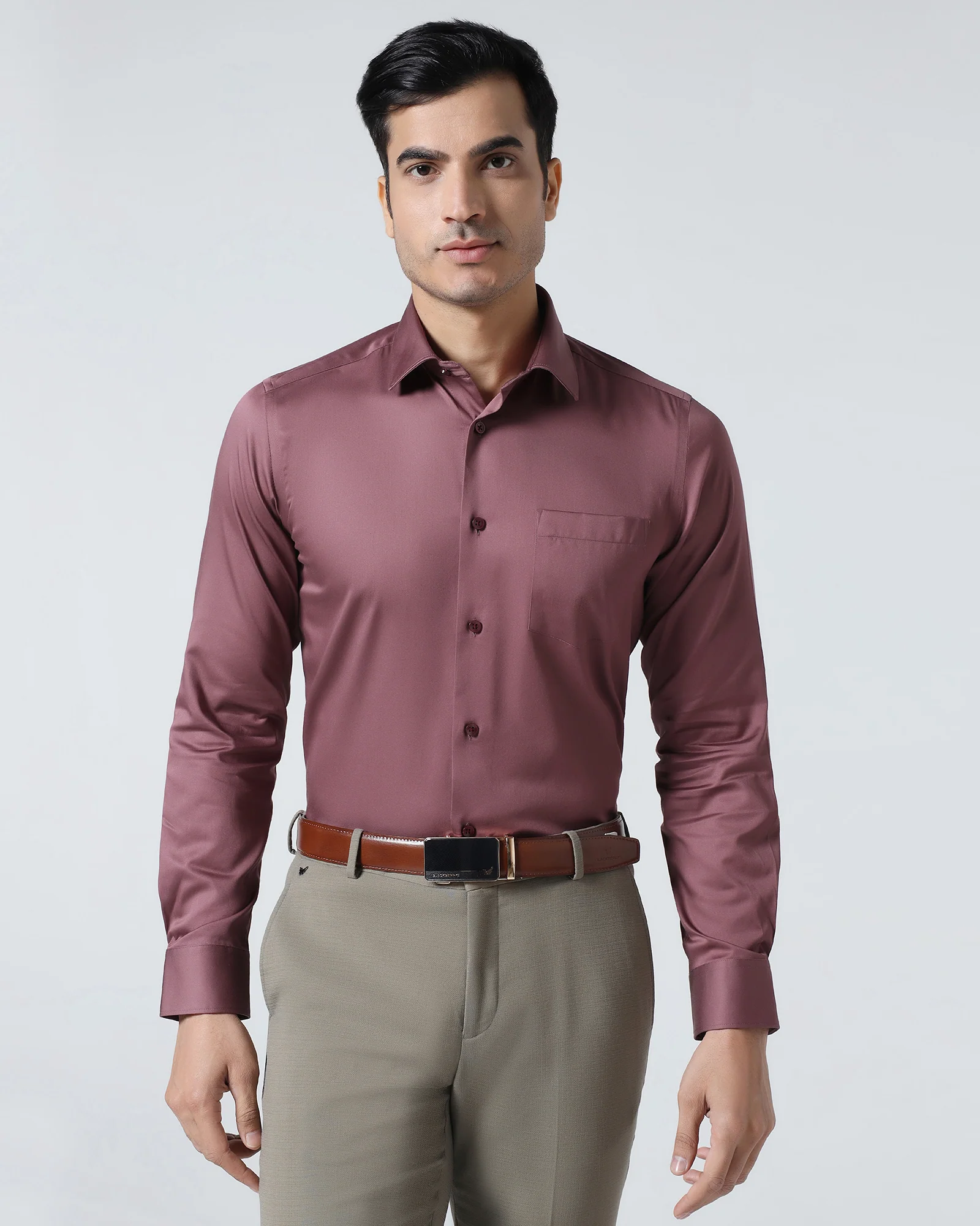 Dusty Pink Unwrinkle Solid Shirt - Sylvia