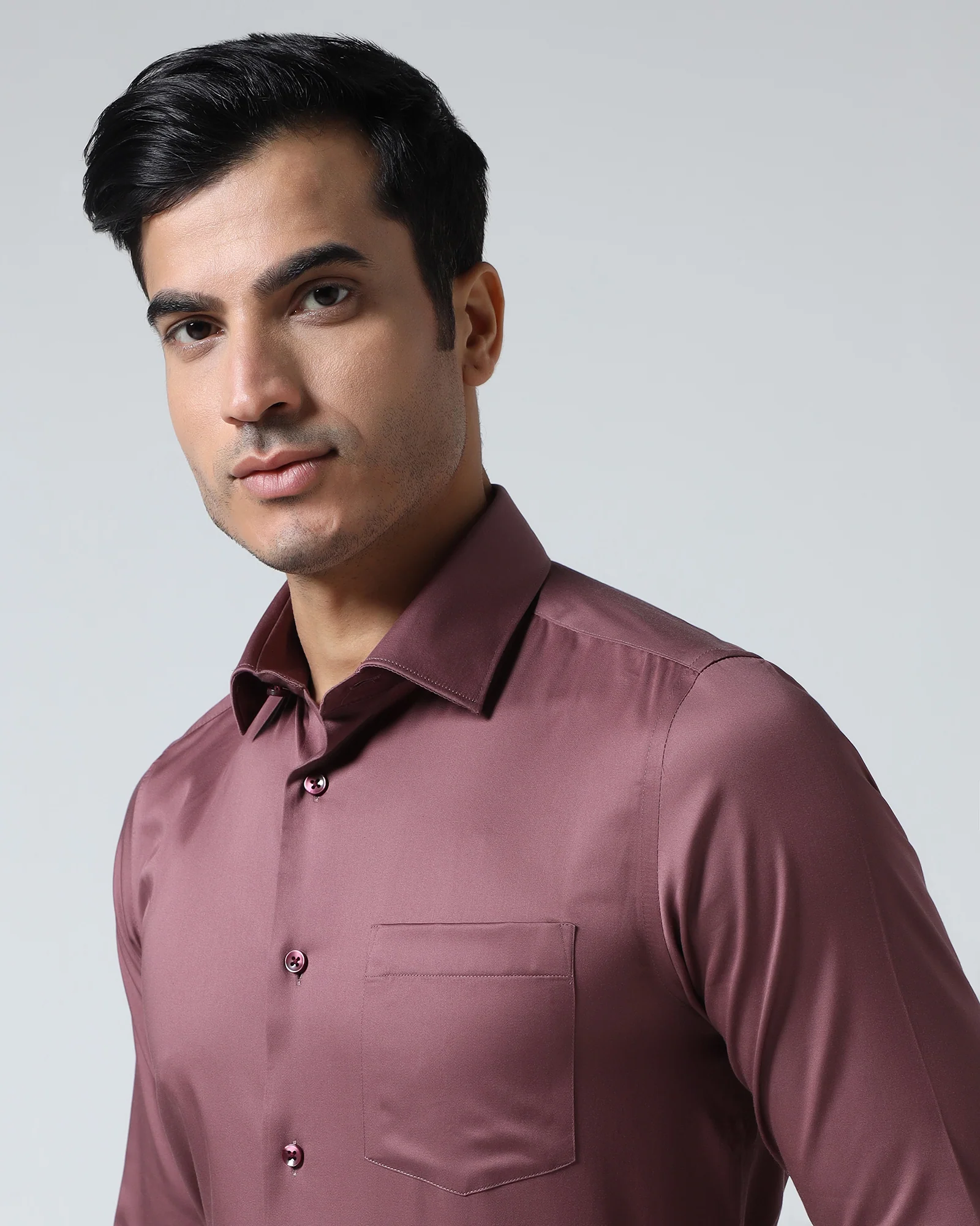 Dusty Pink Unwrinkle Solid Shirt - Sylvia - Image 4