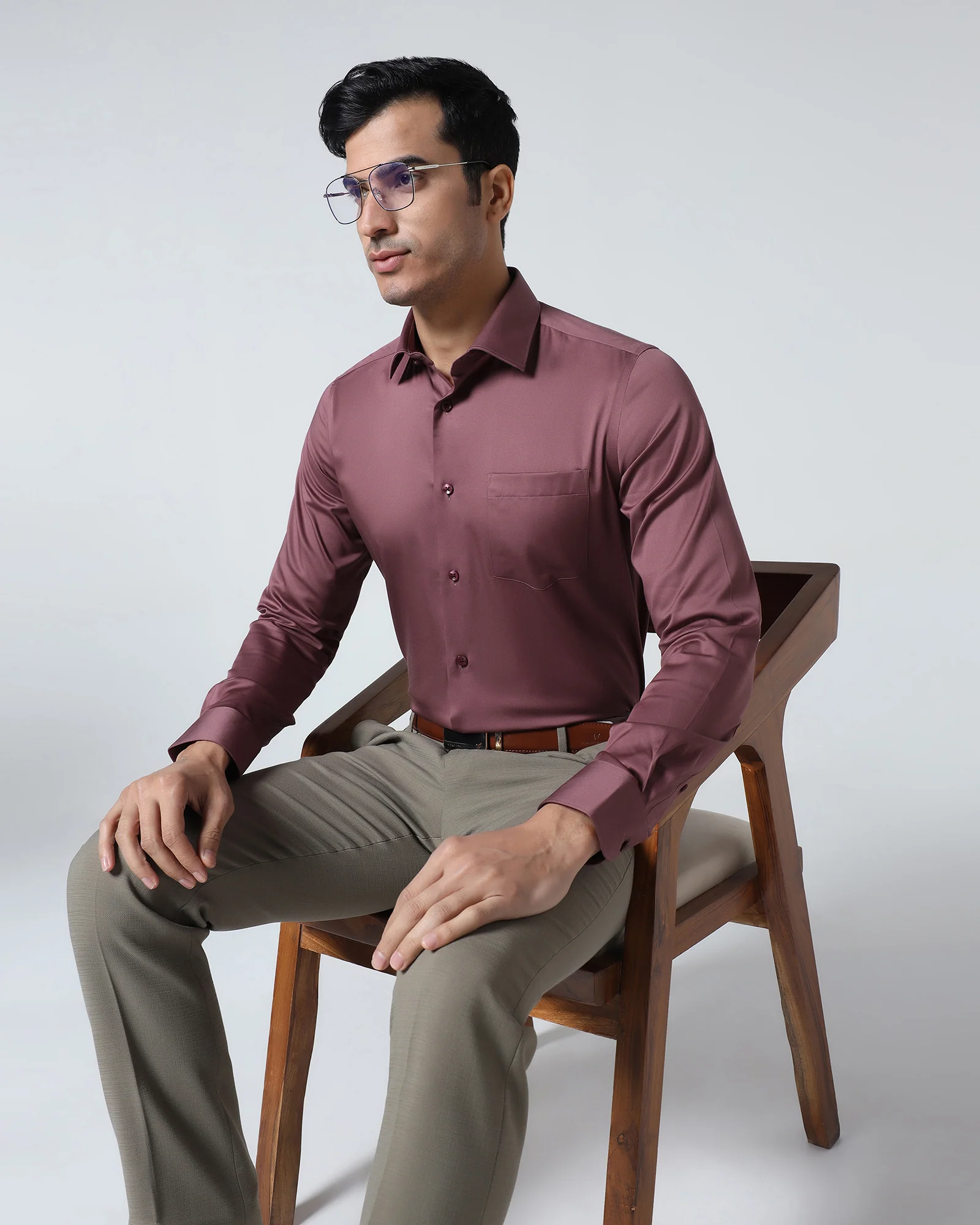 Dusty Pink Unwrinkle Solid Shirt - Sylvia - Image 7