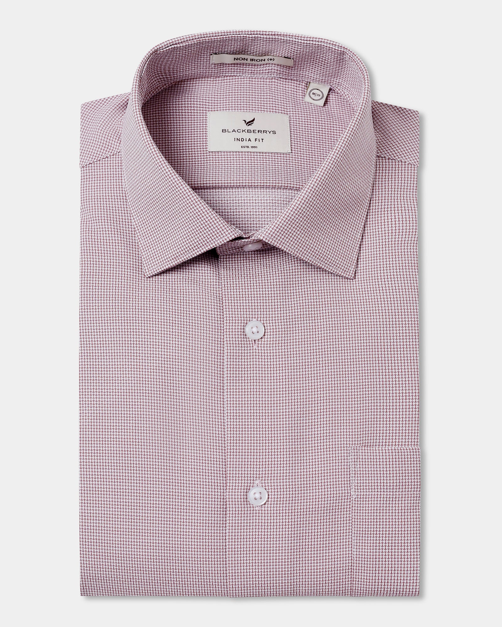 Dusty Pink Non Iron Textured Shirt - Russel E - Image 5