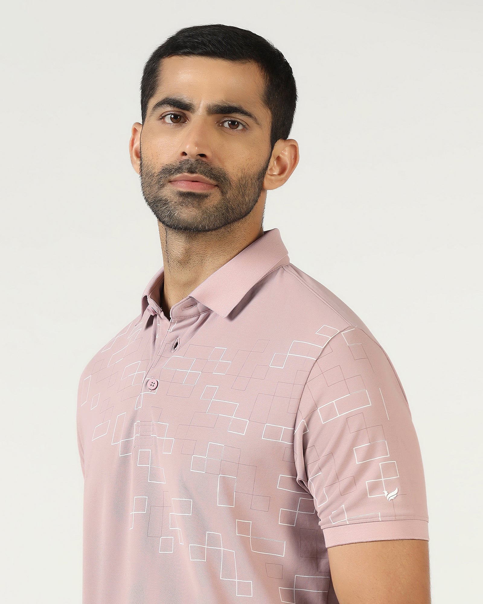Dusty Pink TechPro Printed Polo - Luna - Image 4