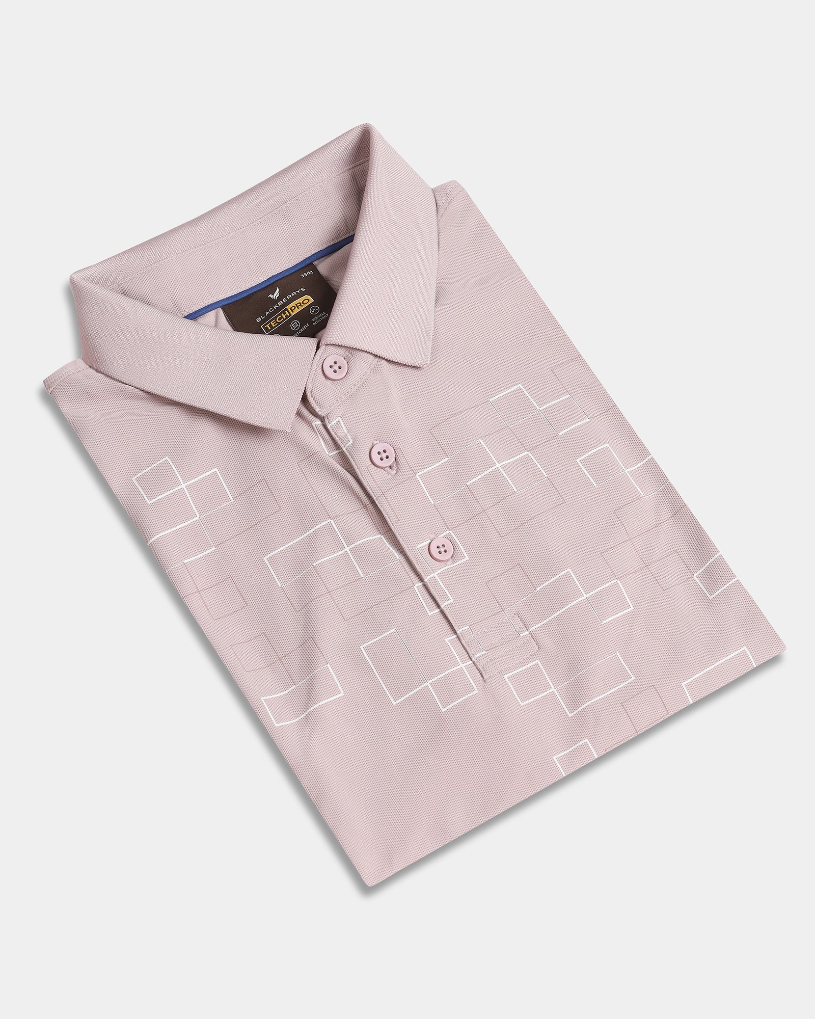 Dusty Pink TechPro Printed Polo - Luna - Image 5