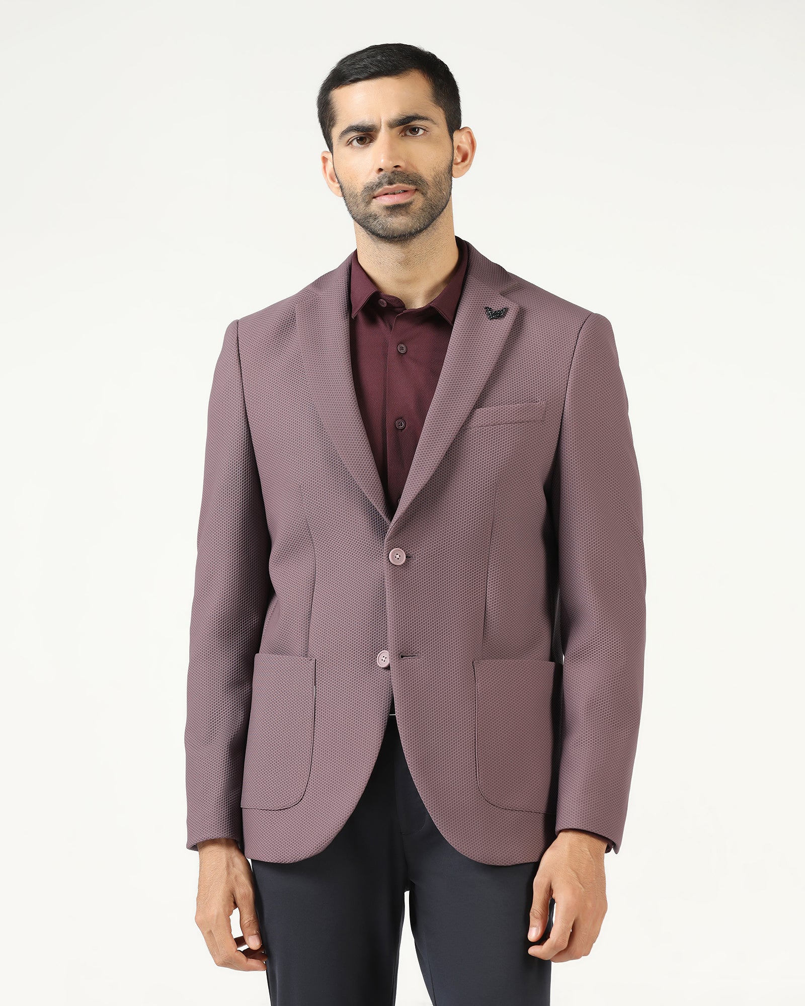 Dusty Pink TechPro Textured Blazer - Bowmore - Image 7