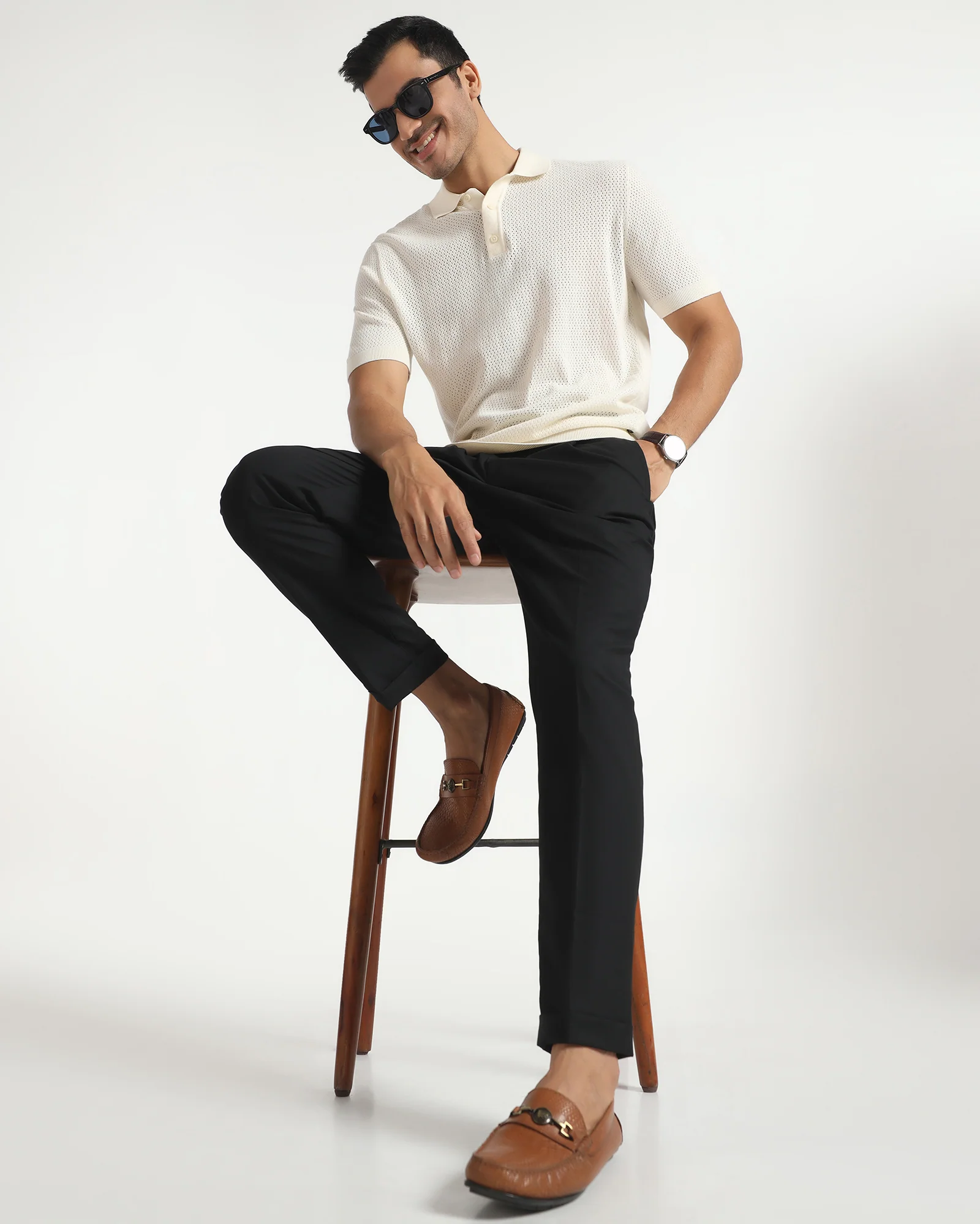 Ease Fit Formal Black Solid Trouser - Malone - Image 7