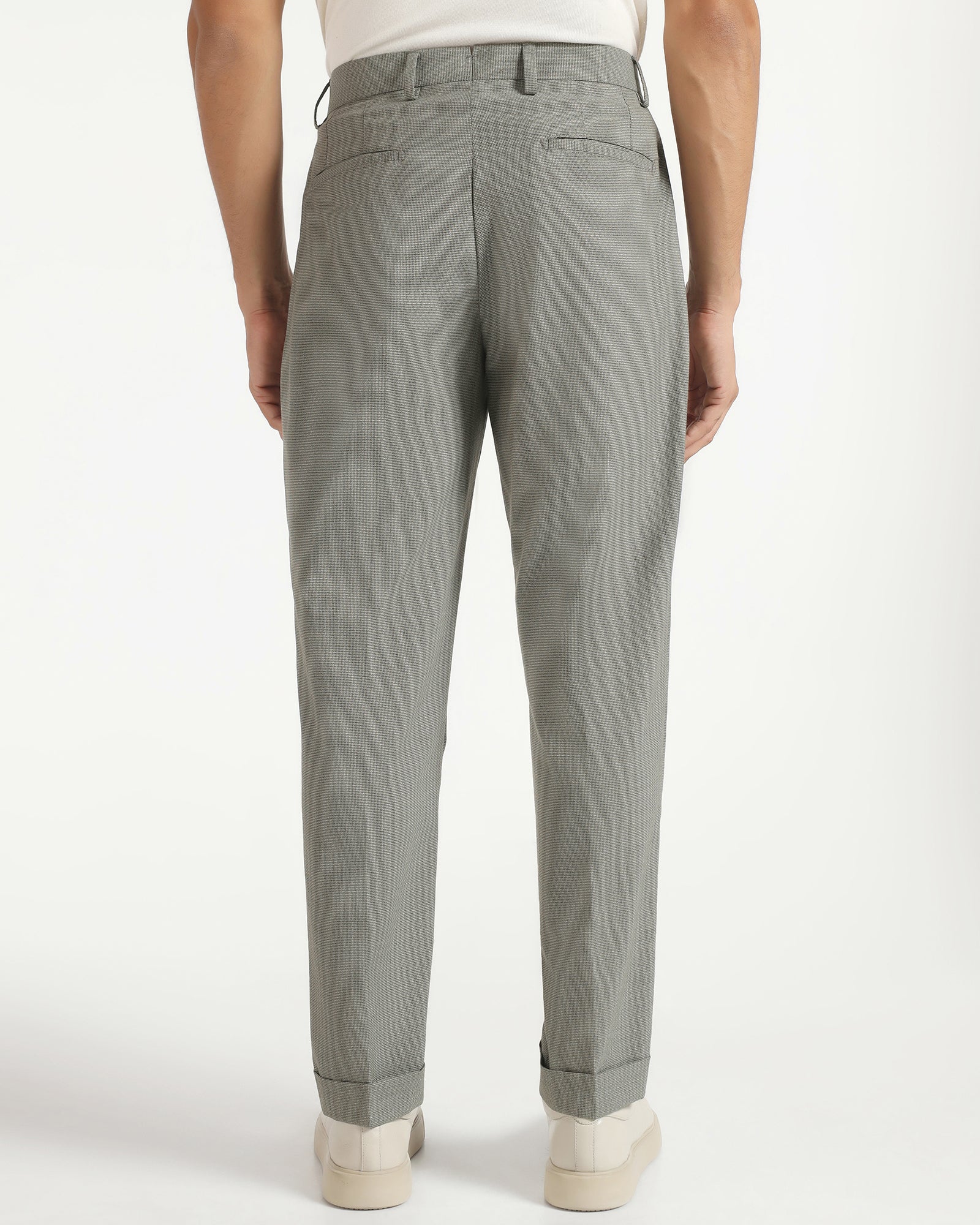 Ease Fit Formal Green Textured Trouser - Cuba - Image 2