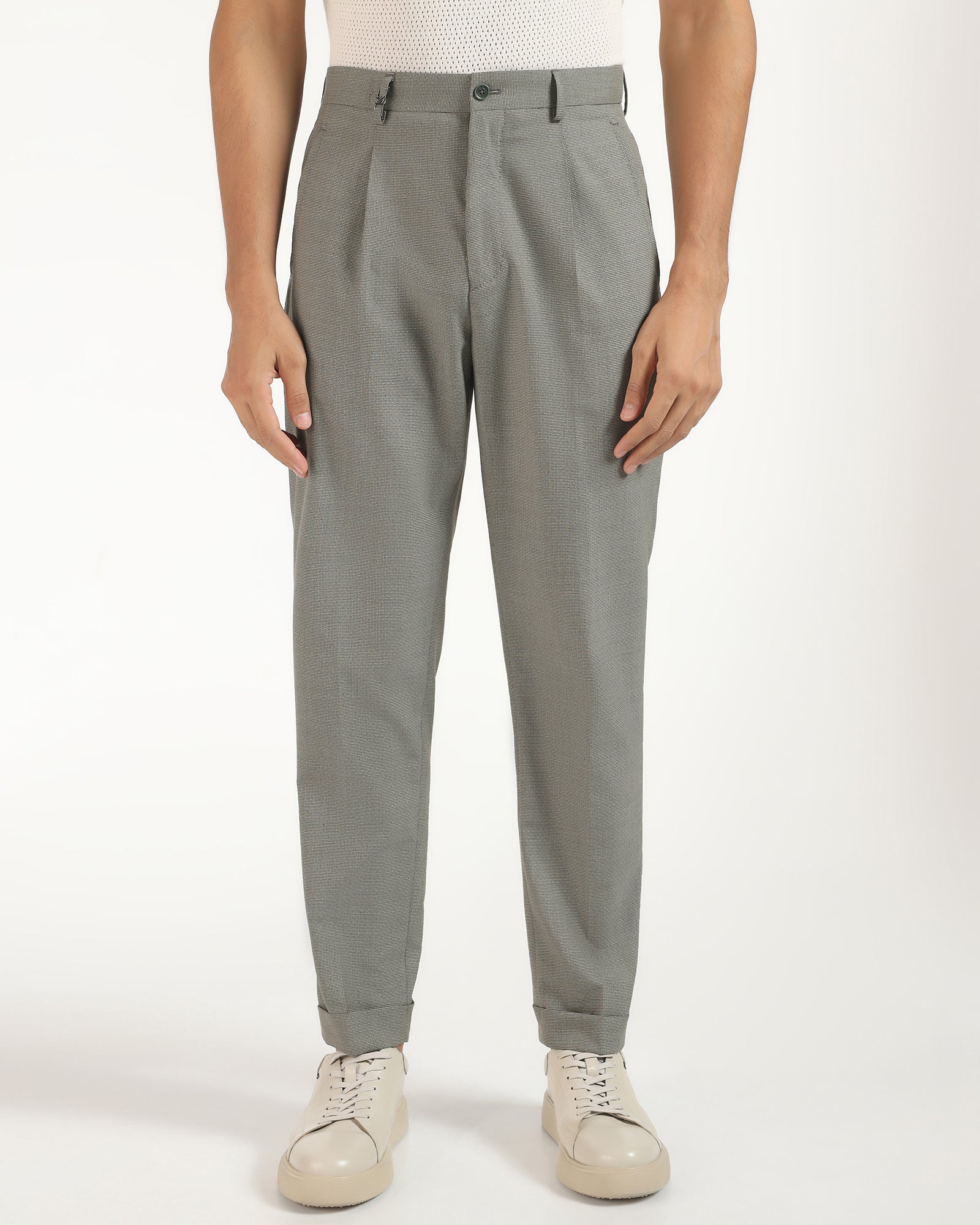 Ease Fit Formal Green Textured Trouser - Cuba - Image 3