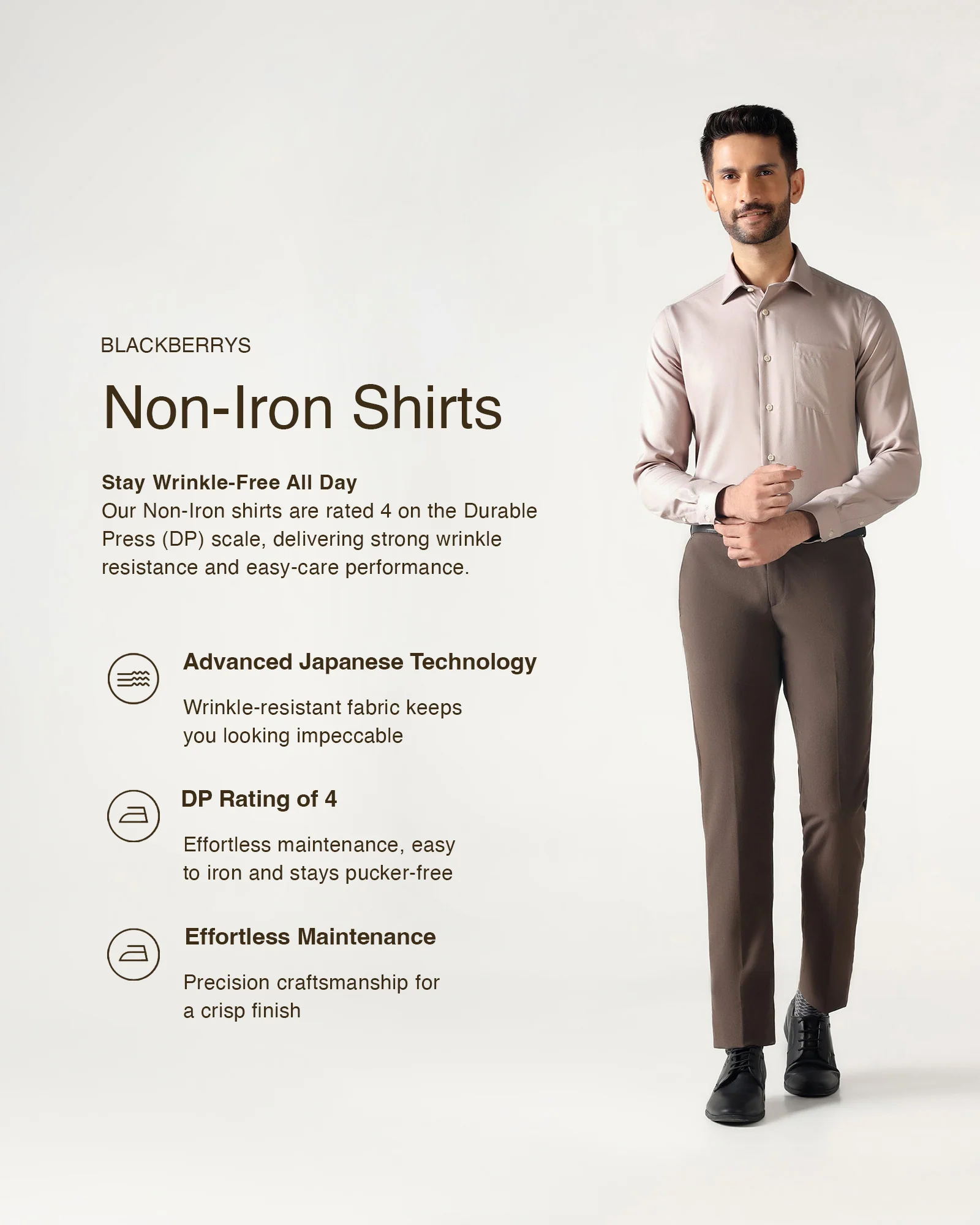 Fawn Non Iron Textured Shirt - P31 - Image 3