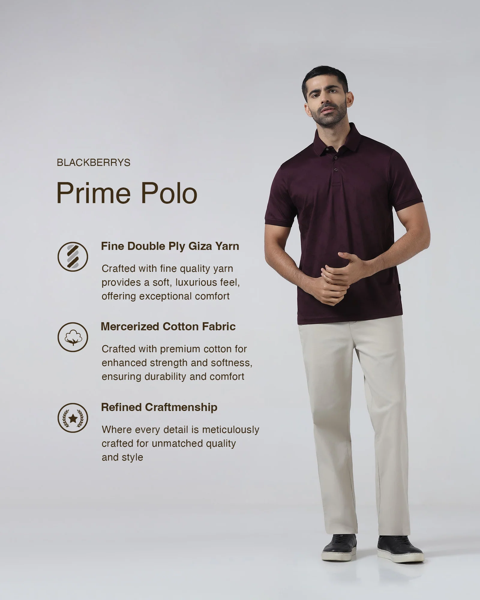Fig Textured Polo - Full - Image 3