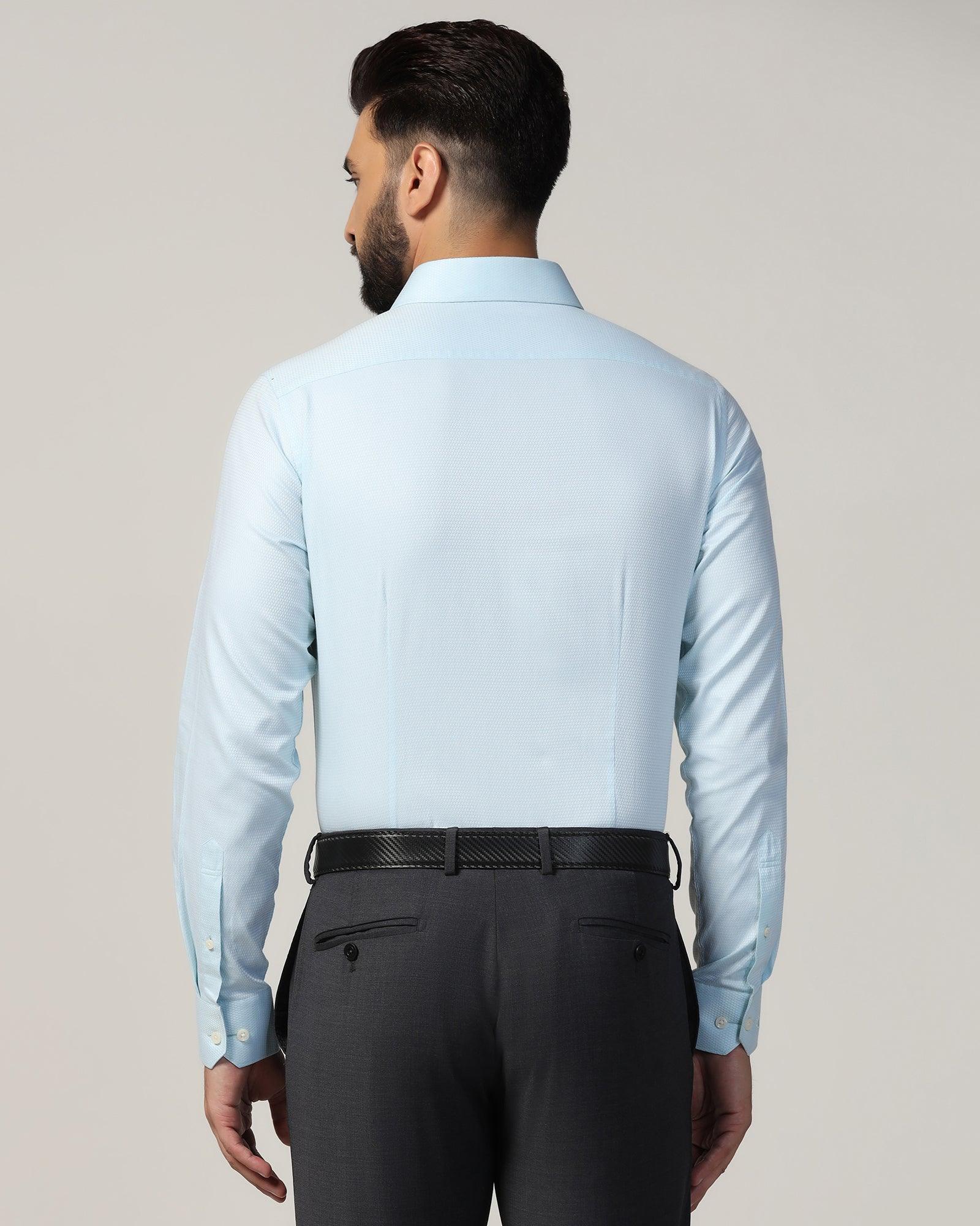 Formal Aqua Textured Shirt - Qued - Image 2