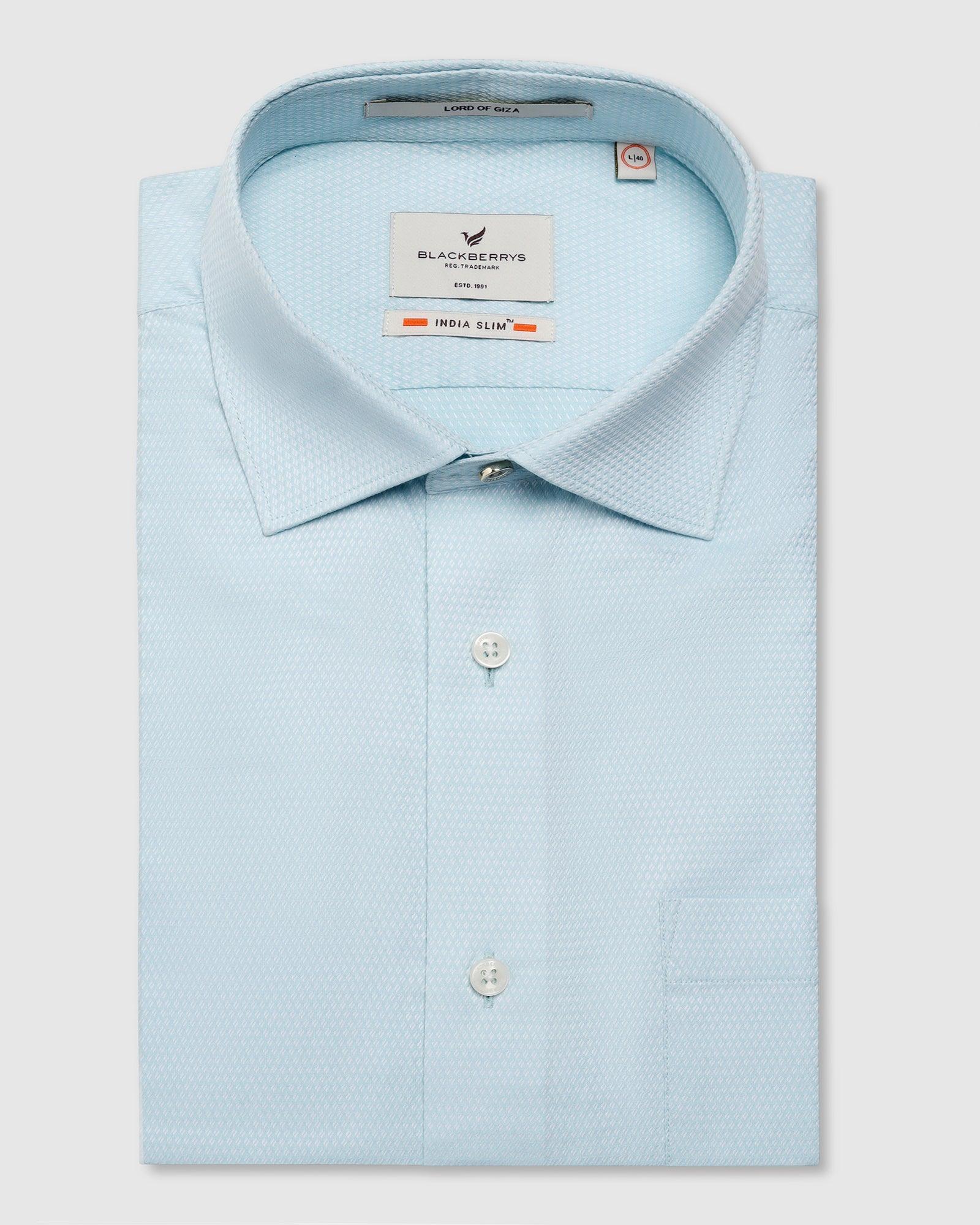 Formal Aqua Textured Shirt - Qued - Image 5