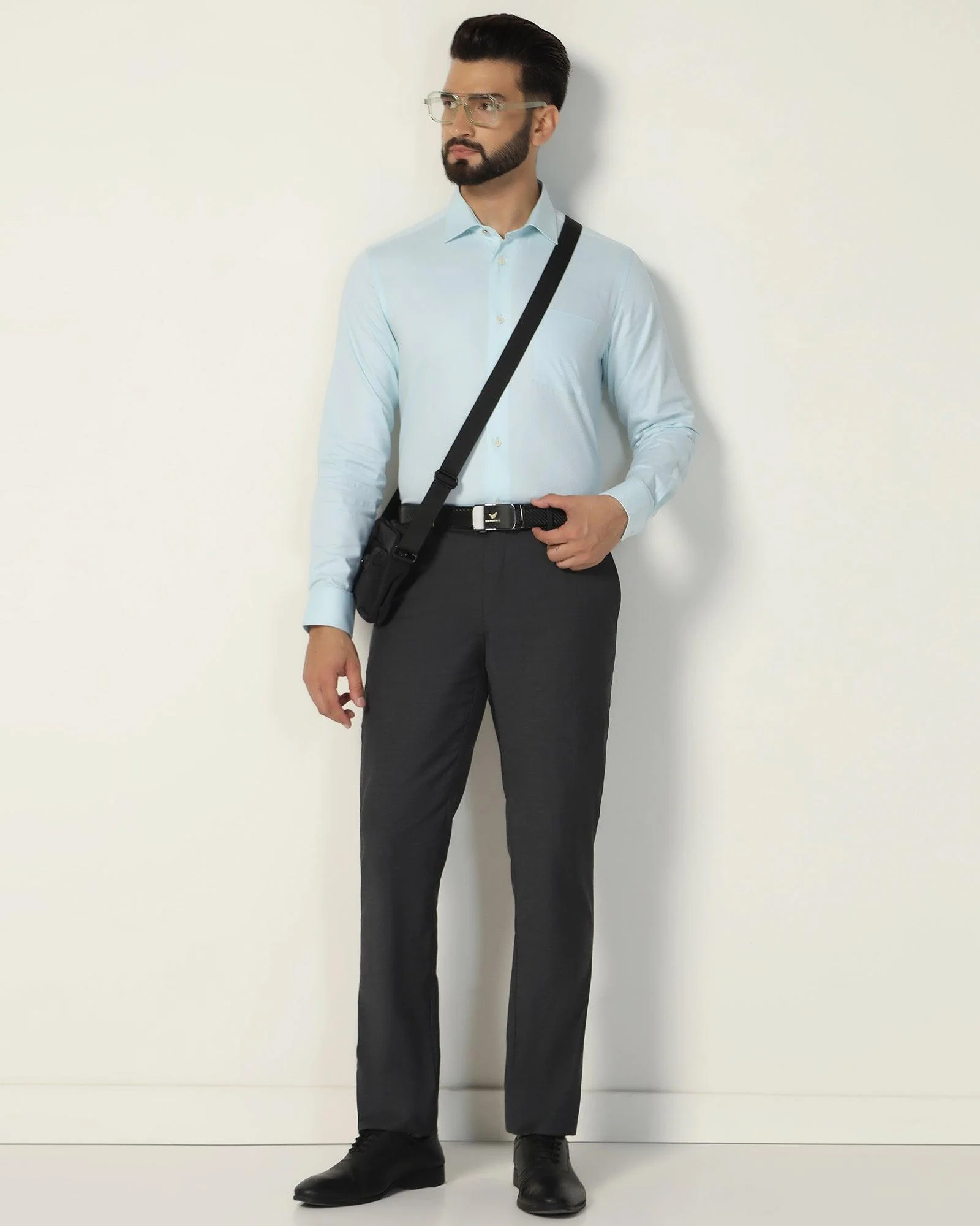 Formal Aqua Textured Shirt - Qued - Image 7