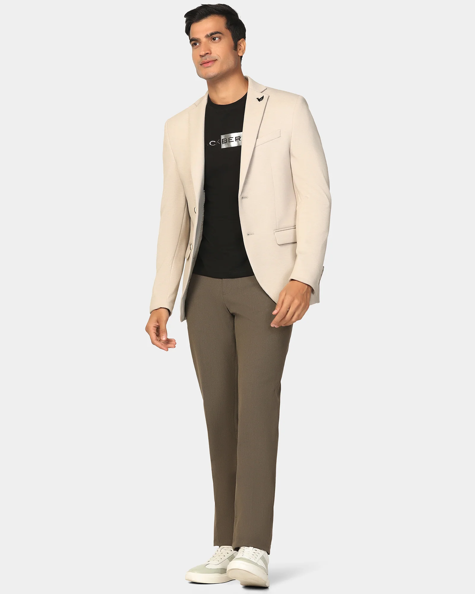 Formal Beige Textured Blazer - Dylan - Image 6
