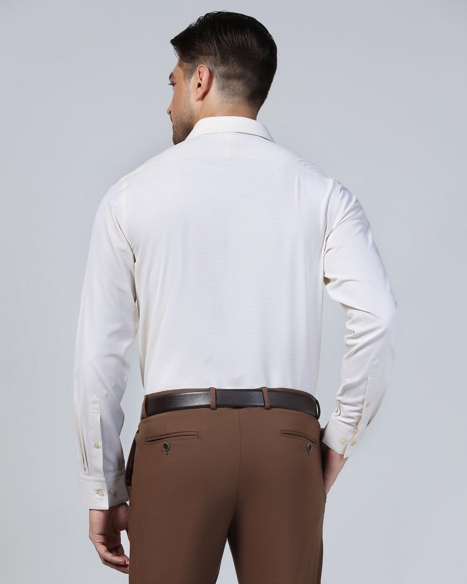 Non Iron Formal Beige Textured Shirt - Matrix - Image 2