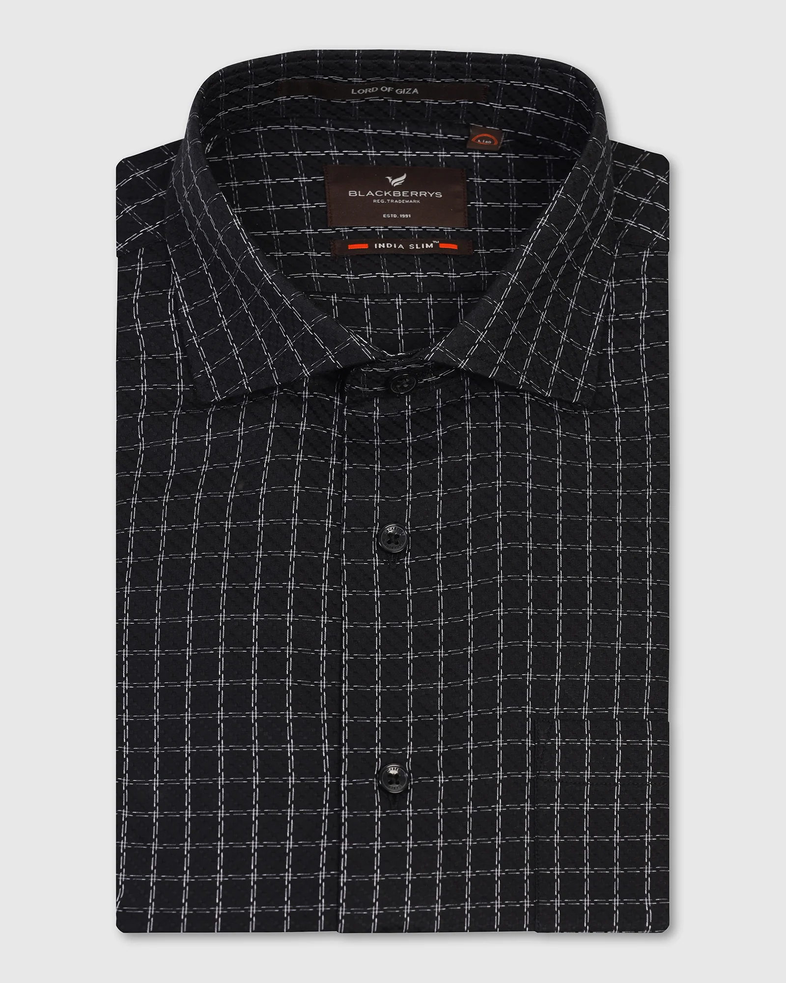 Formal Black Check Shirt - Drone - Image 5