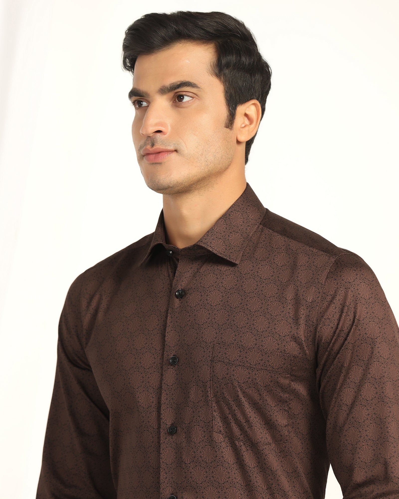 Formal Black Printed Shirt -  Enzo - Image 4