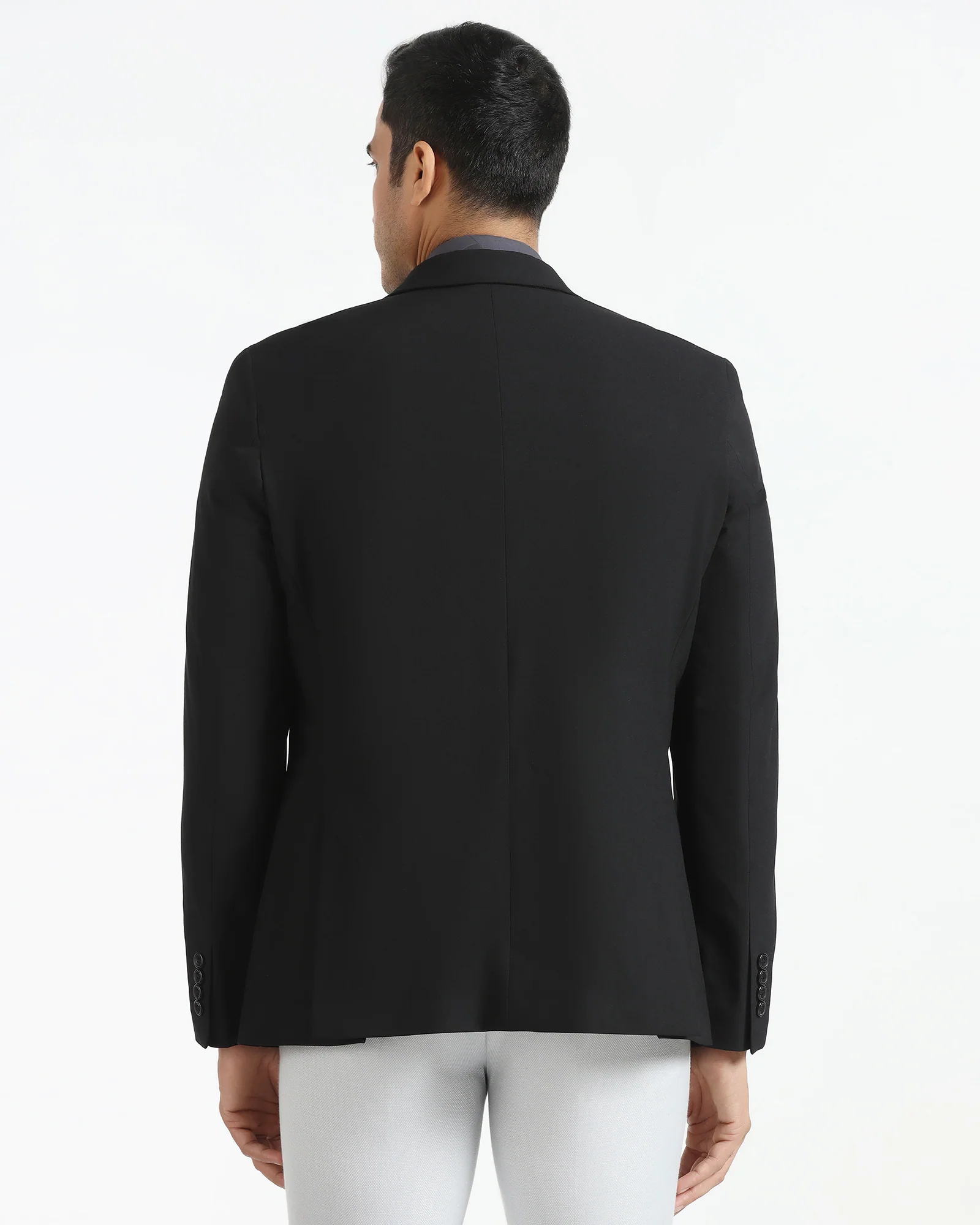 Formal Black Solid Blazer - Vacson - Image 2