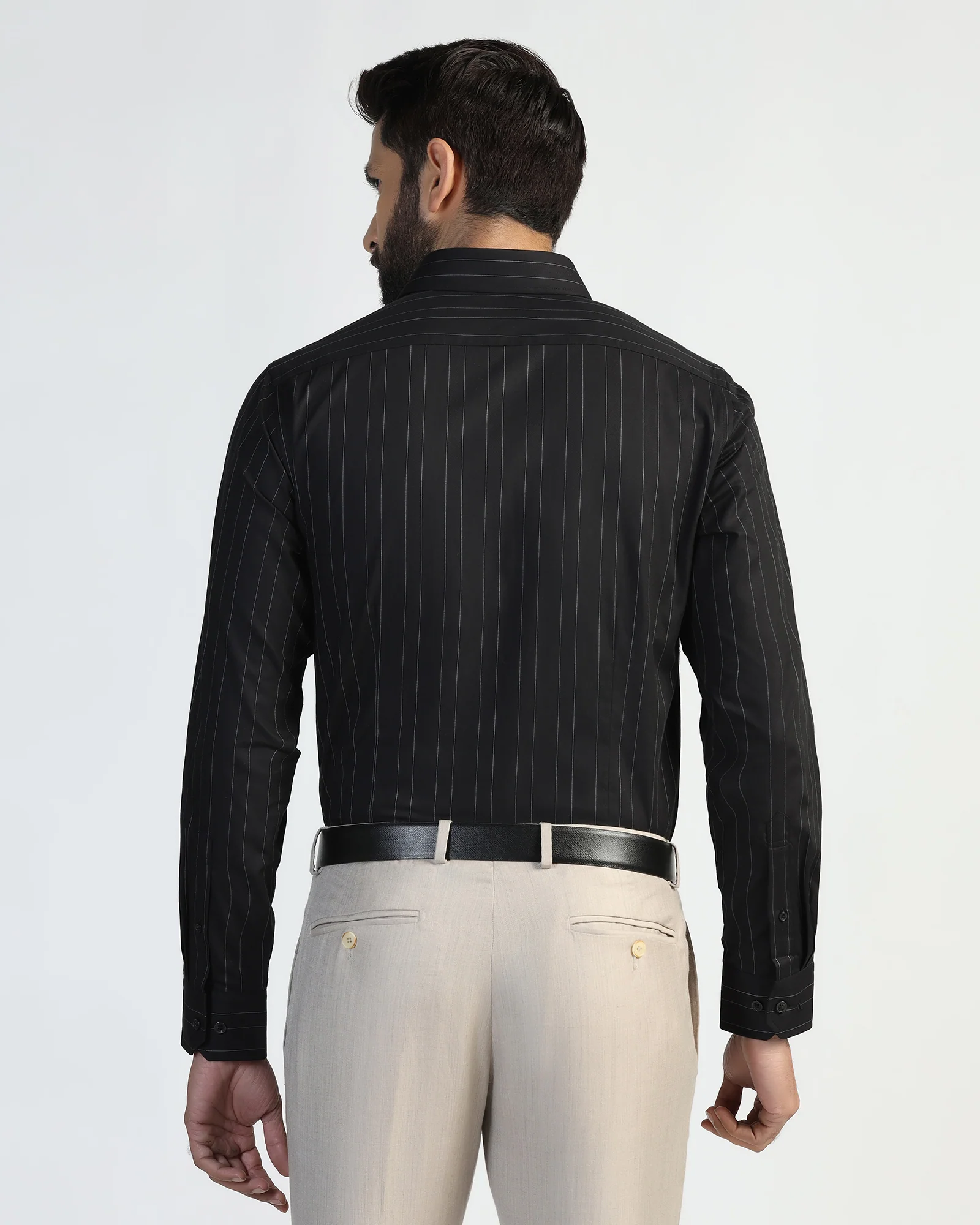 Formal Black Stripe Shirt - Austin - Image 2