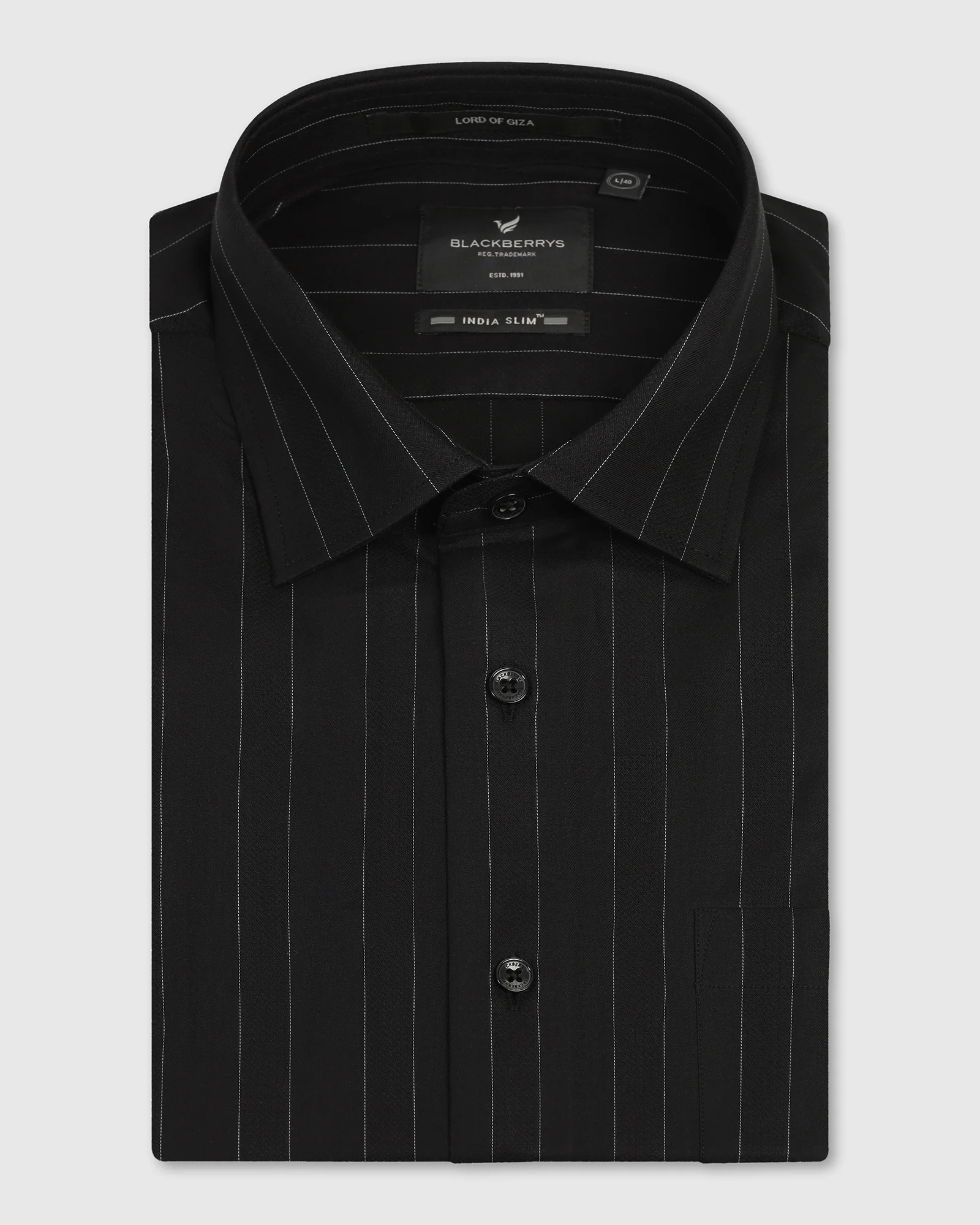 Formal Black Stripe Shirt - Austin - Image 5