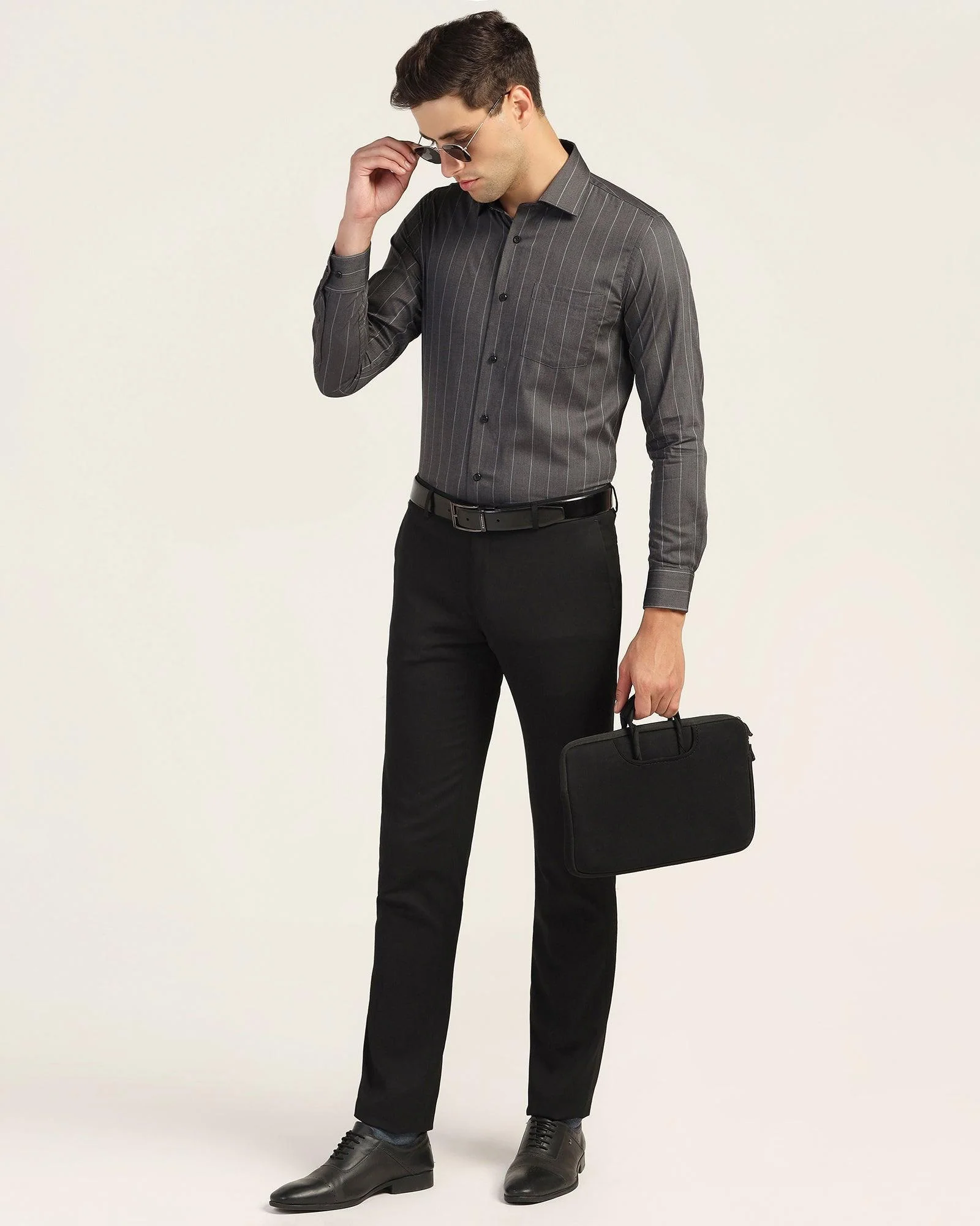 Formal Black Stripe Shirt - Orbit - Image 7
