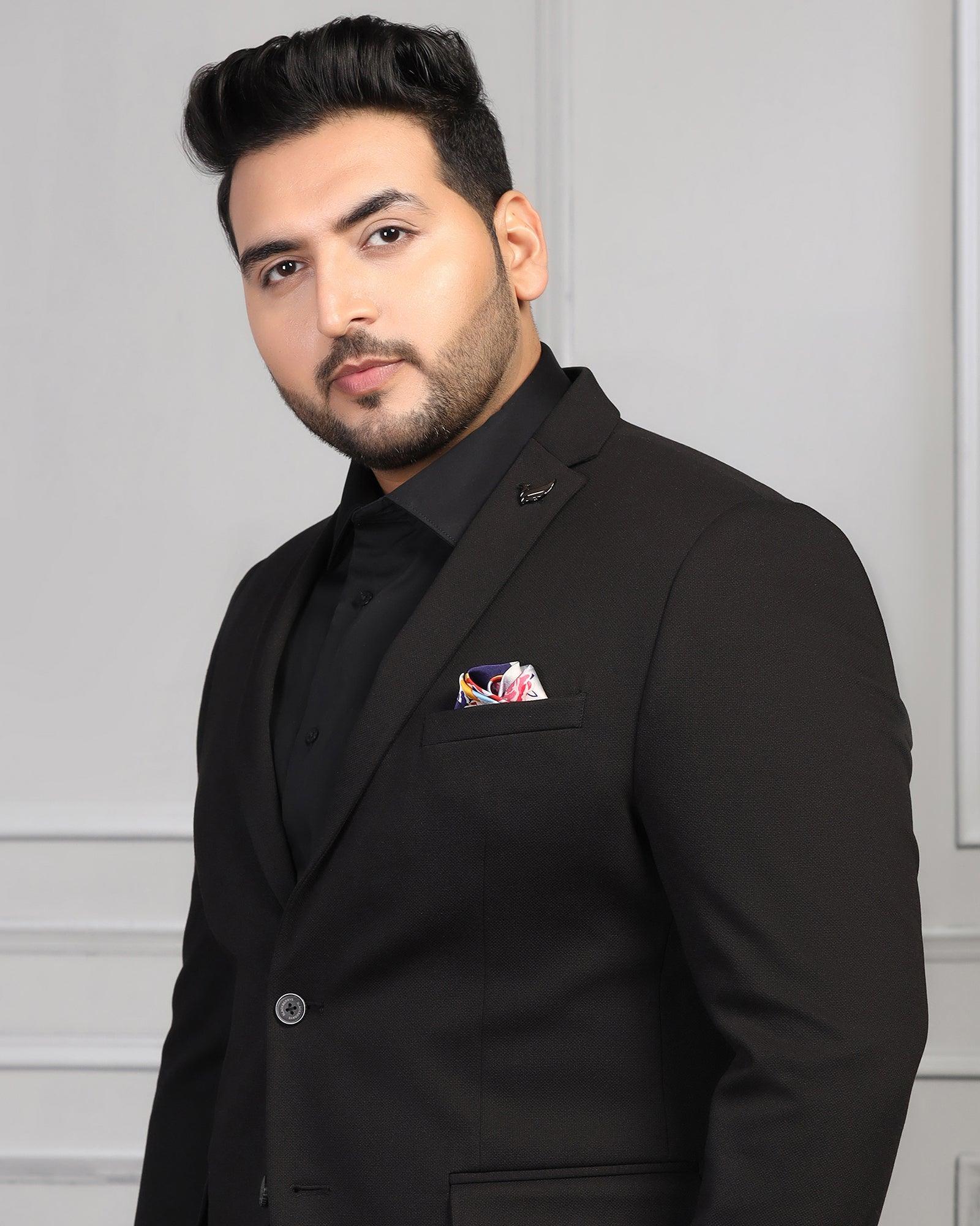 Formal Black Textured Blazer - Caleb - Image 10