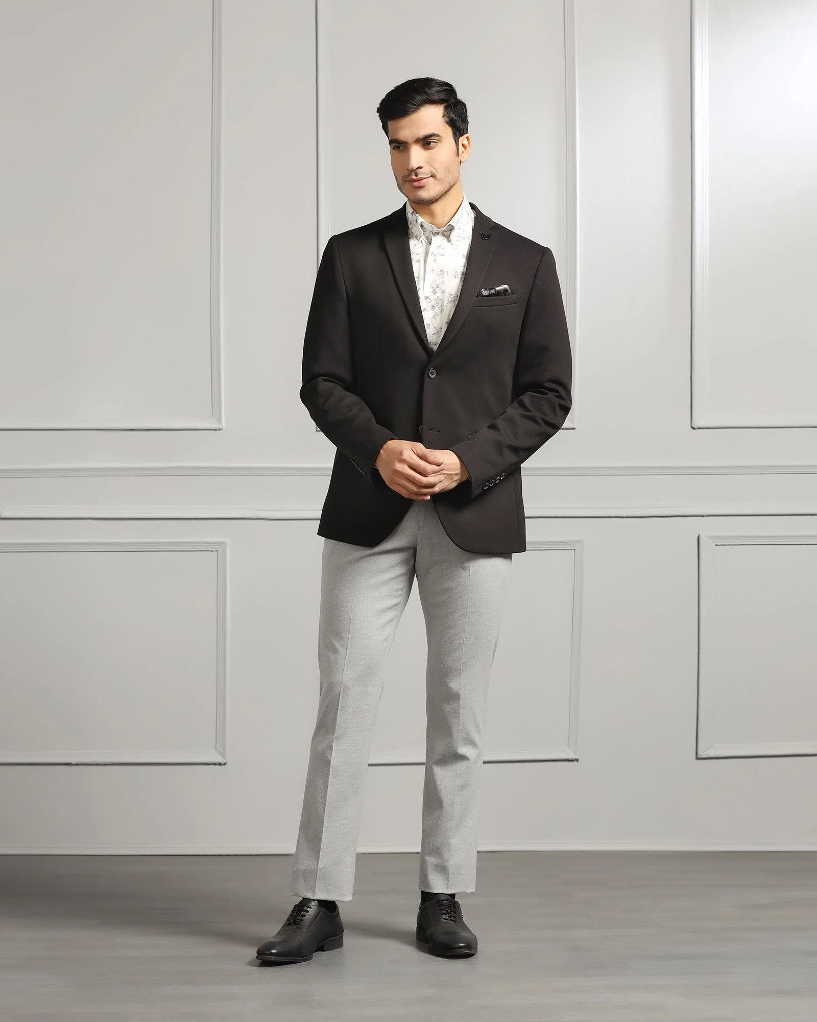 Formal Black Textured Blazer - Caleb - Image 3