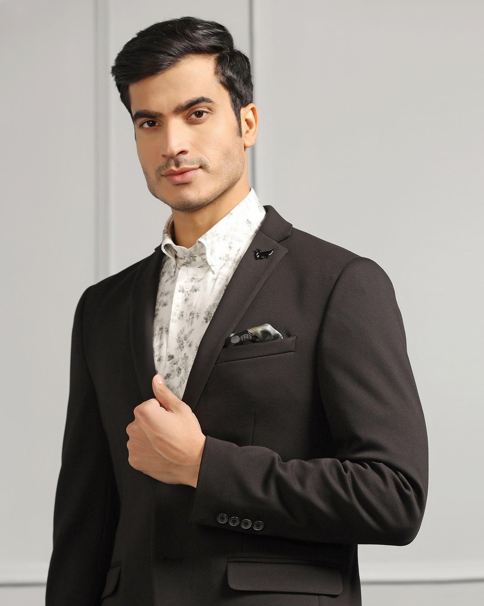 Formal Black Textured Blazer - Caleb - Image 4