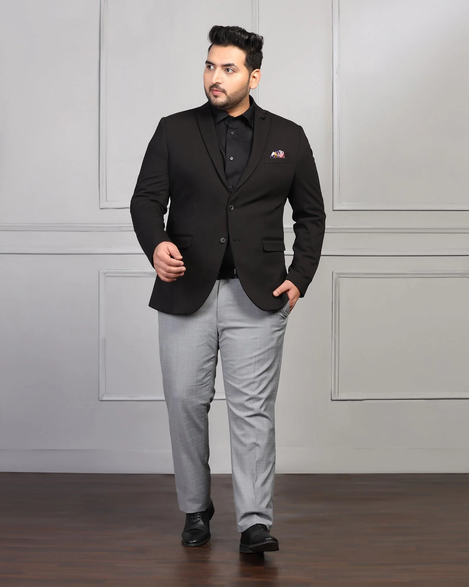 Formal Black Textured Blazer - Caleb - Image 9