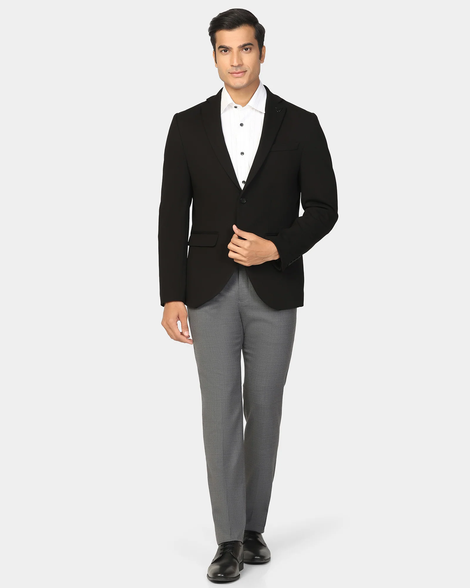 Formal Black Textured Blazer - Dylan - Image 3