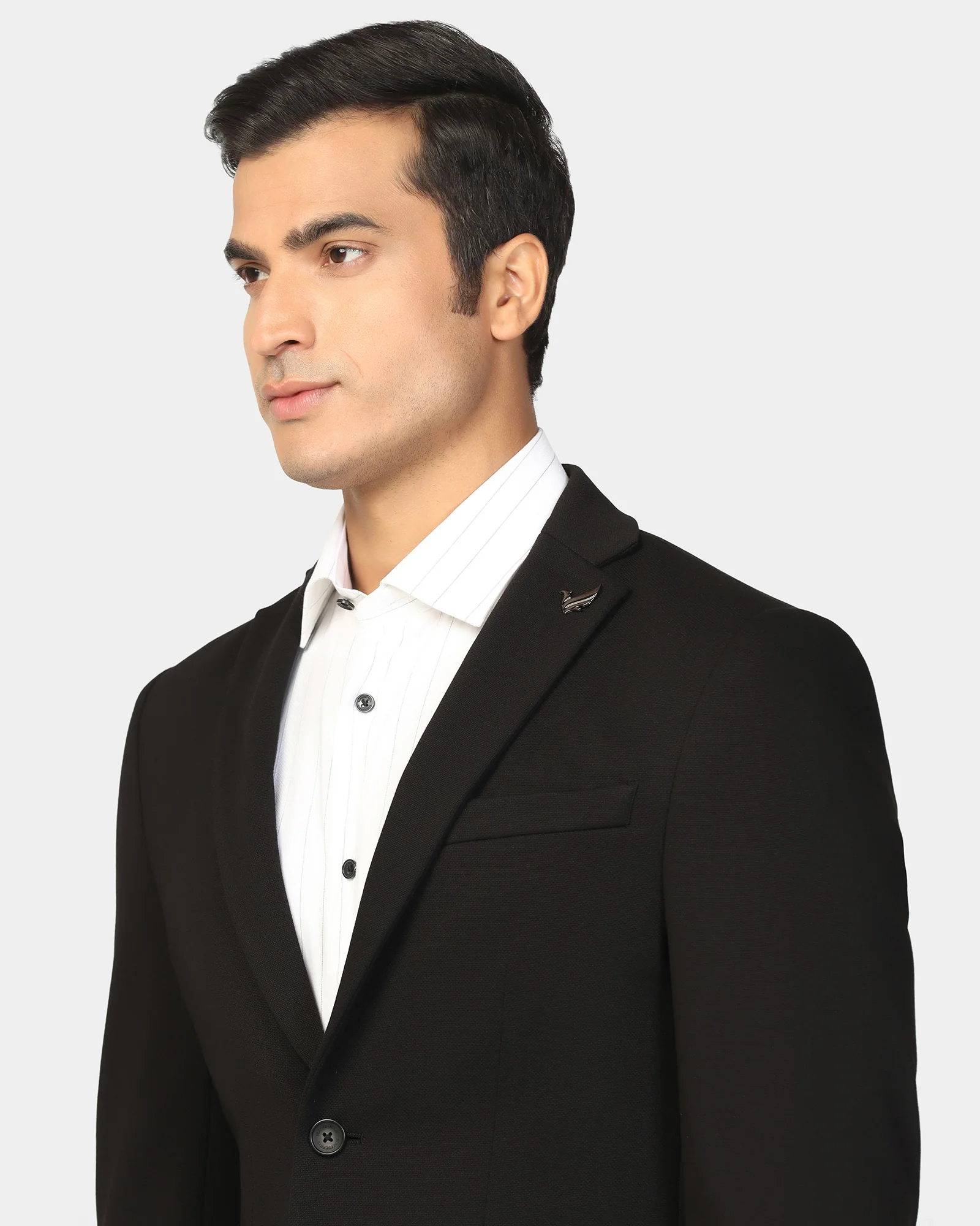 Formal Black Textured Blazer - Dylan - Image 4