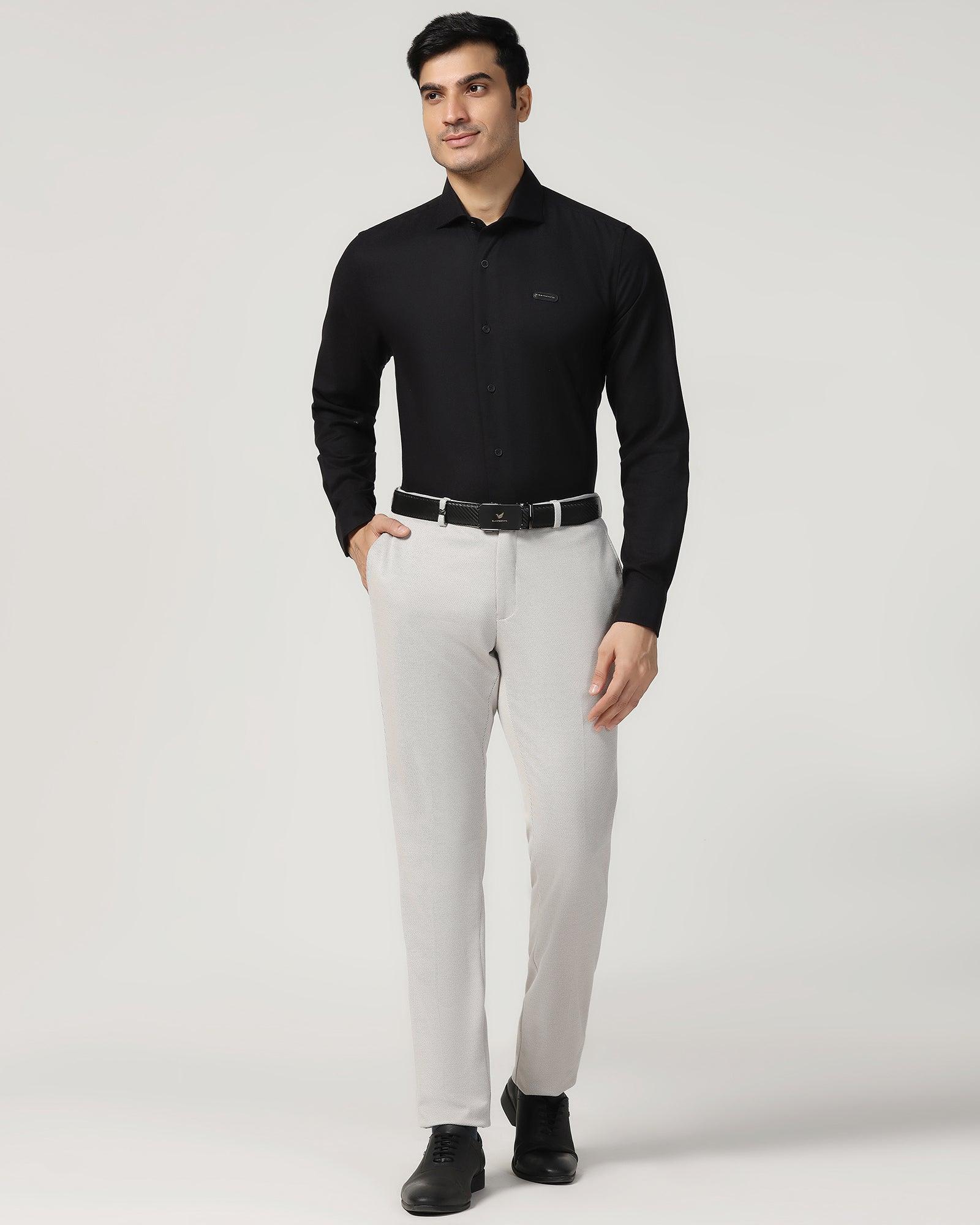 Non Iron Formal Black Textured Shirt - Cos - Image 3