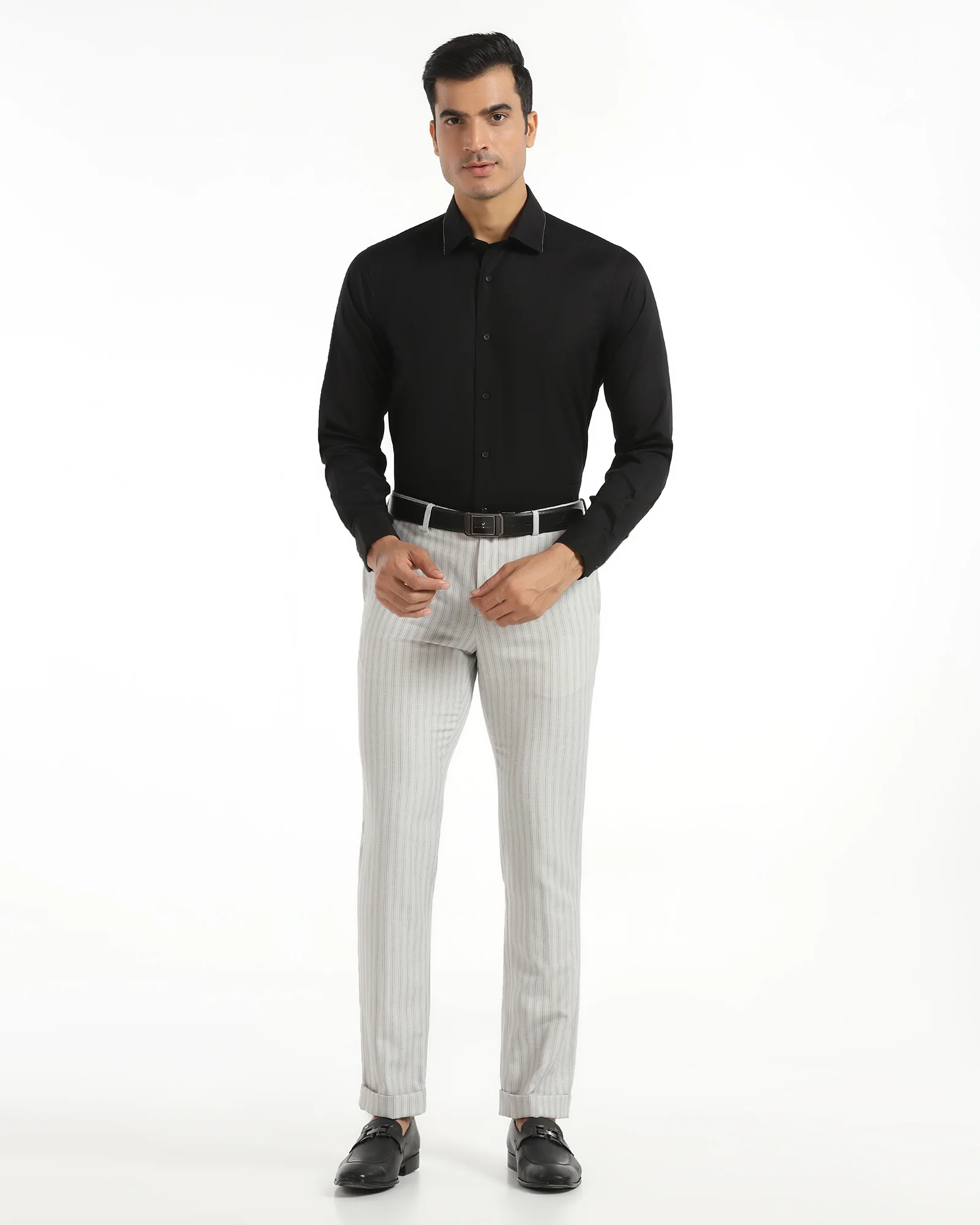 Formal Black Textured Shirt - Float - Image 3