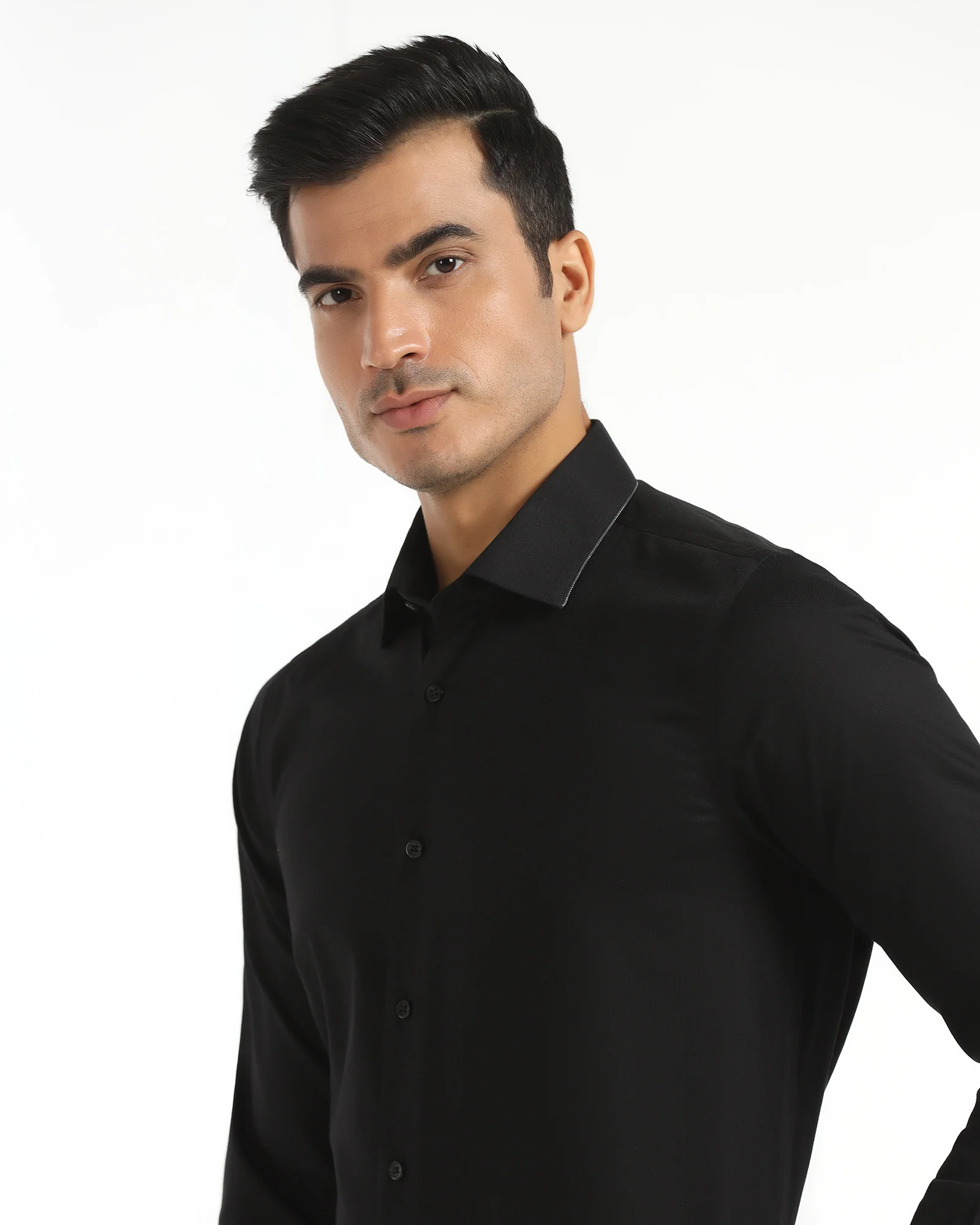Formal Black Textured Shirt - Float - Image 4