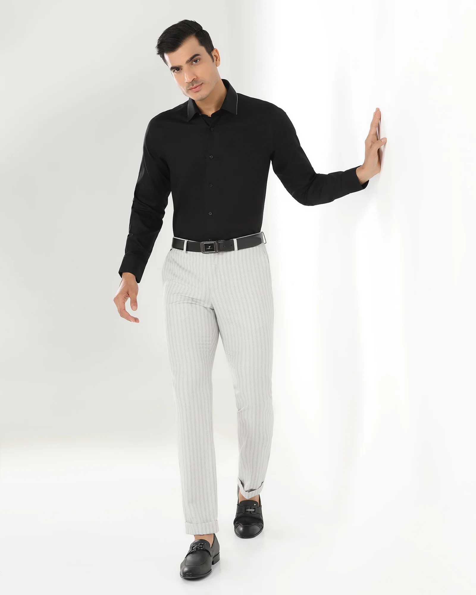 Formal Black Textured Shirt - Float - Image 7