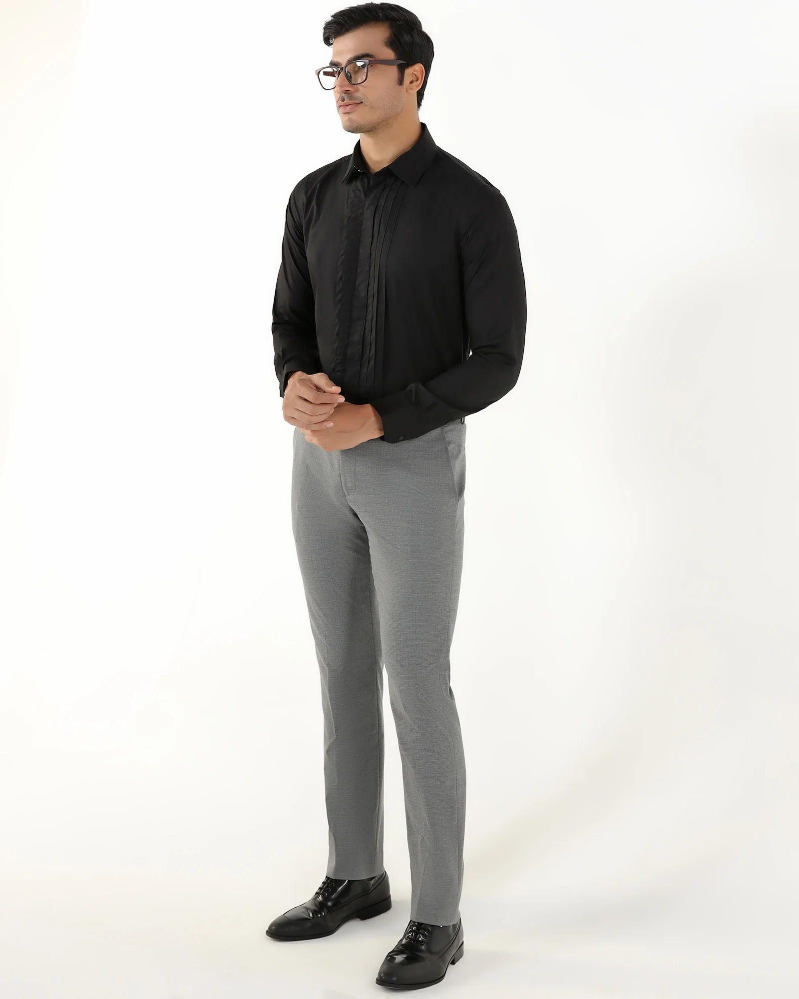 Formal Black Textured Shirt - Rock - Image 7