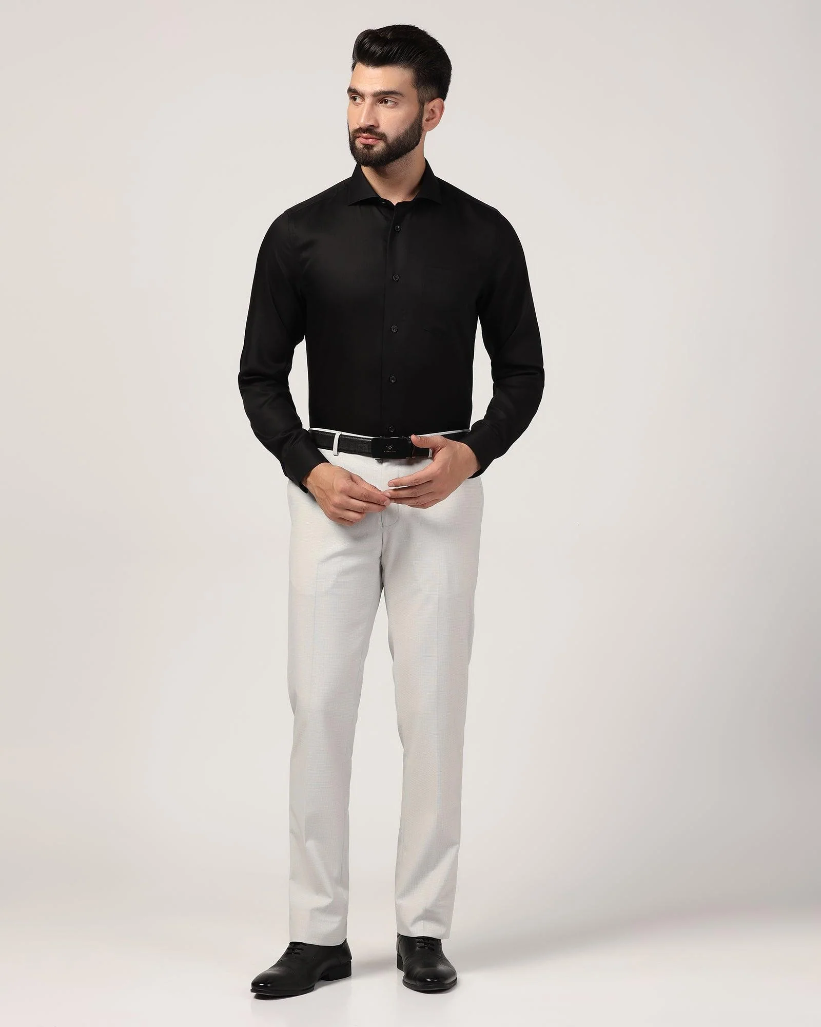 Formal Black Textured Shirt - Wager - Image 3