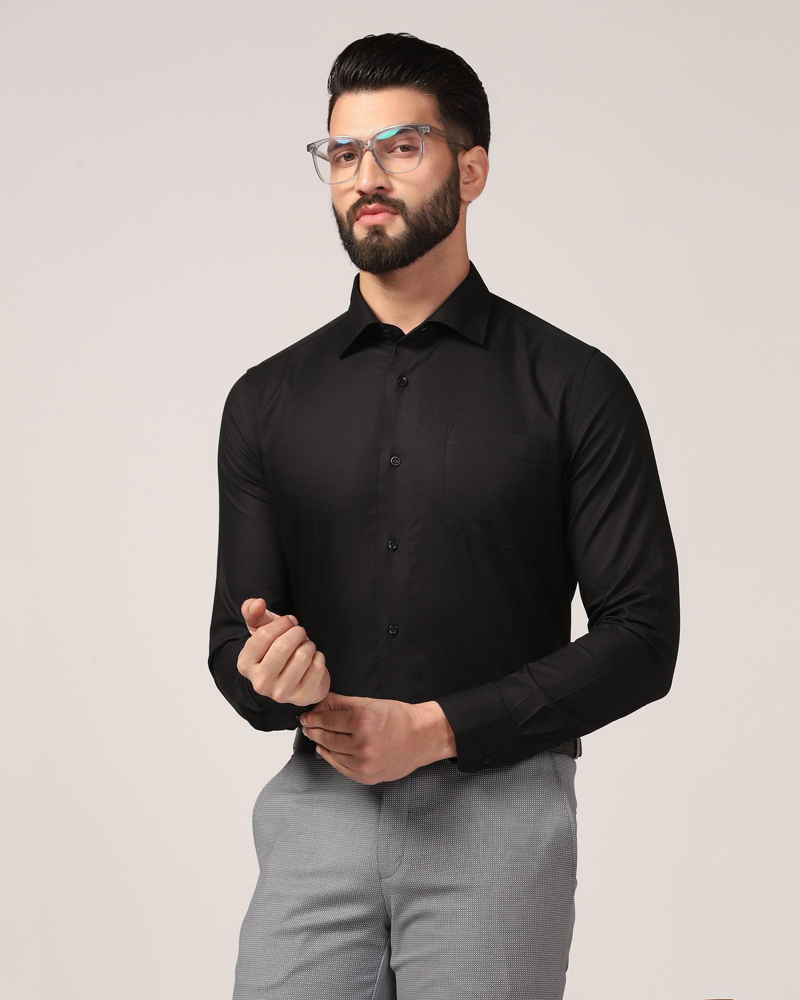 Formal Black Textured Shirt - Warren - Image 6
