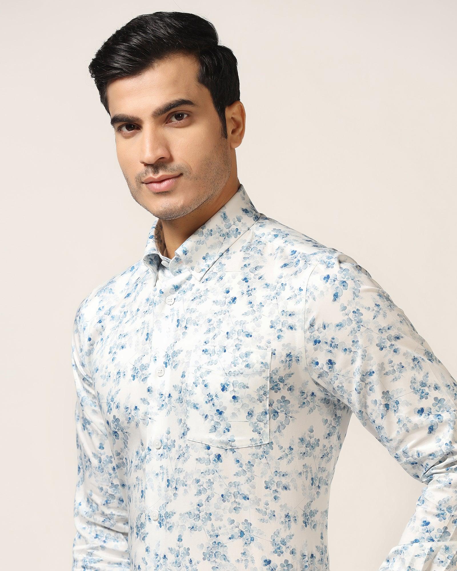 Formal Blue Jacquard Shirt - Botanic - Image 4